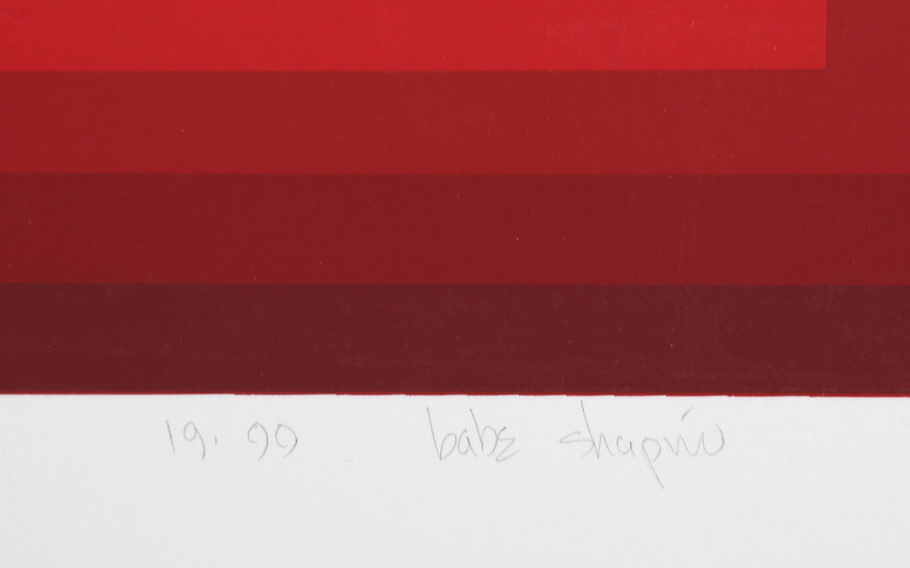 Artist: Babe Shapiro, American (1937 - 2016)
Title: Red v. 2
Year: 1972
Medium: Silkscreen, signed and numbered in pencil
Edition: 99
Image Size: 25 x 25 inches
Size: 35 x 35 in. (88.9 x 88.9 cm)