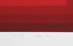 Rojo v. 2, Serigrafía abstracta geométrica de Babe Shapiro