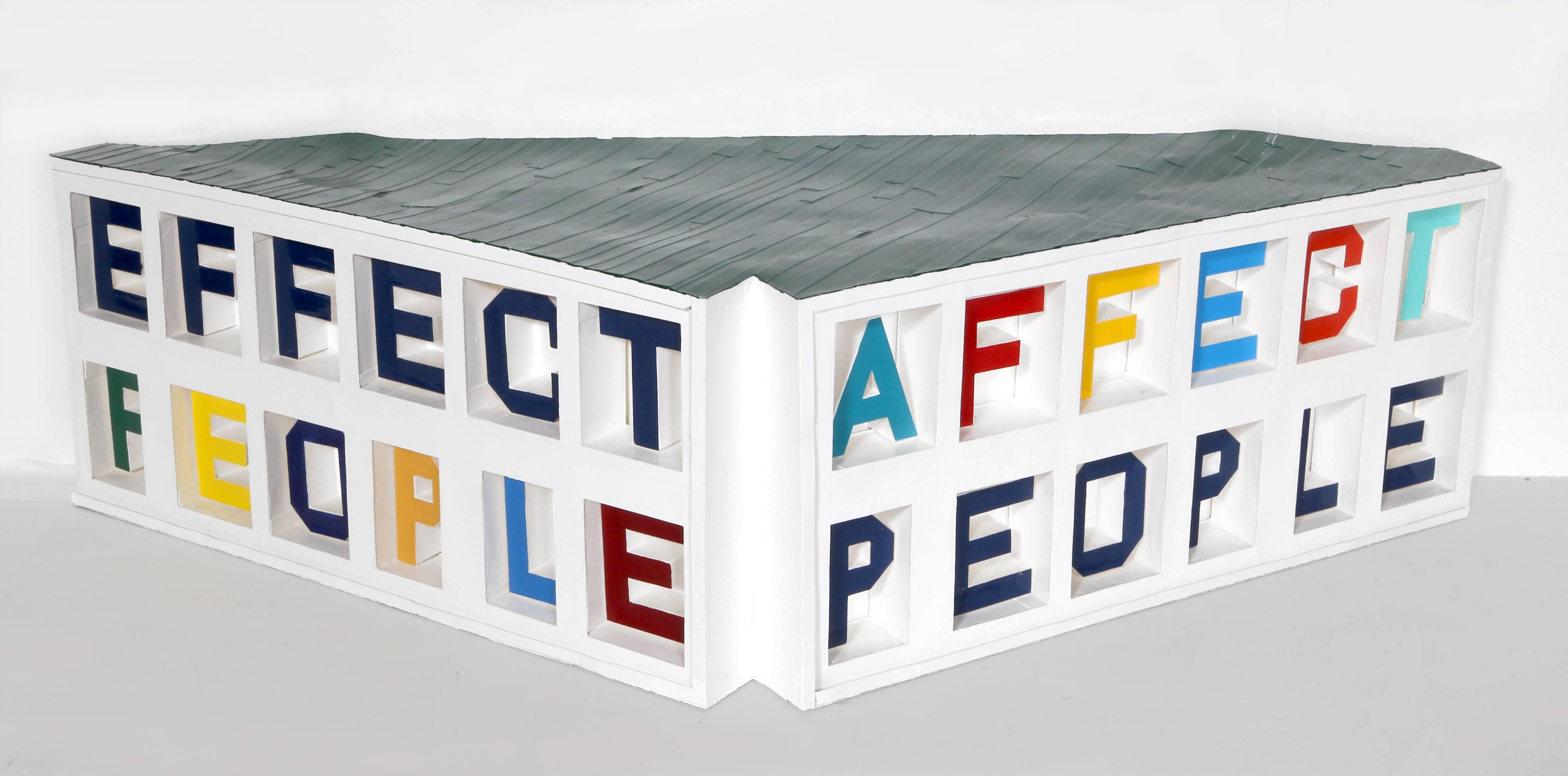 Effect People - Affect People, Text Art Mixed Media-Skulptur von Chris Caccamise