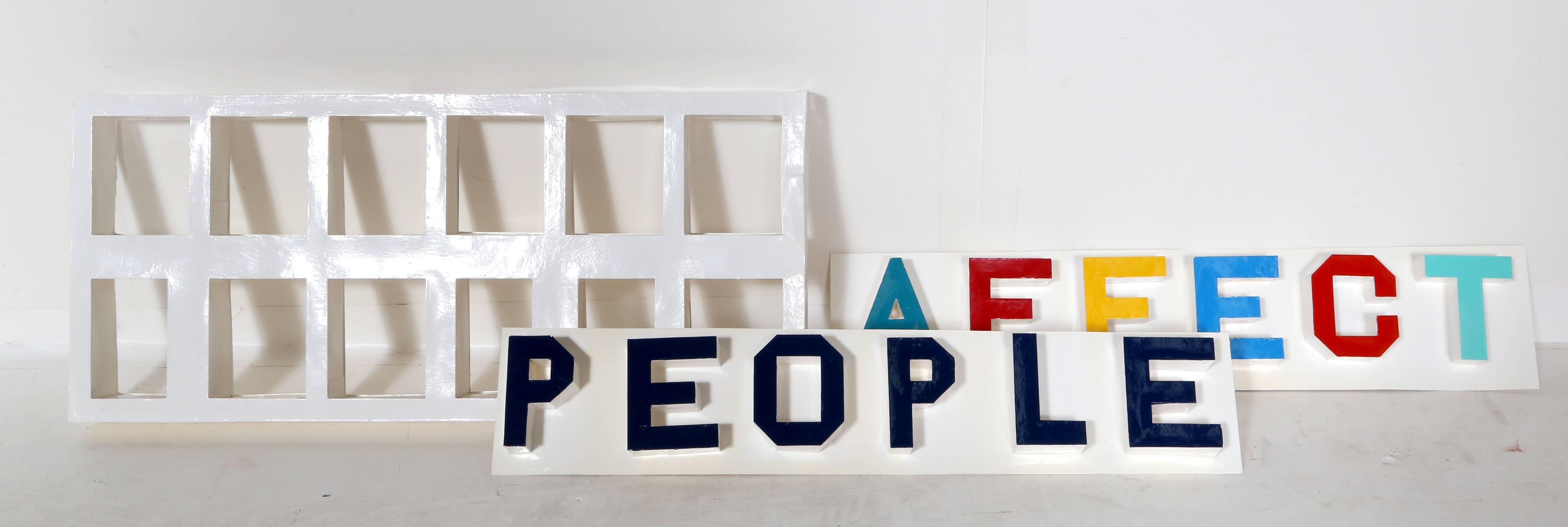 Effect People - Affect People, Text Art Mixed Media Sculpture by Chris Caccamise For Sale 3