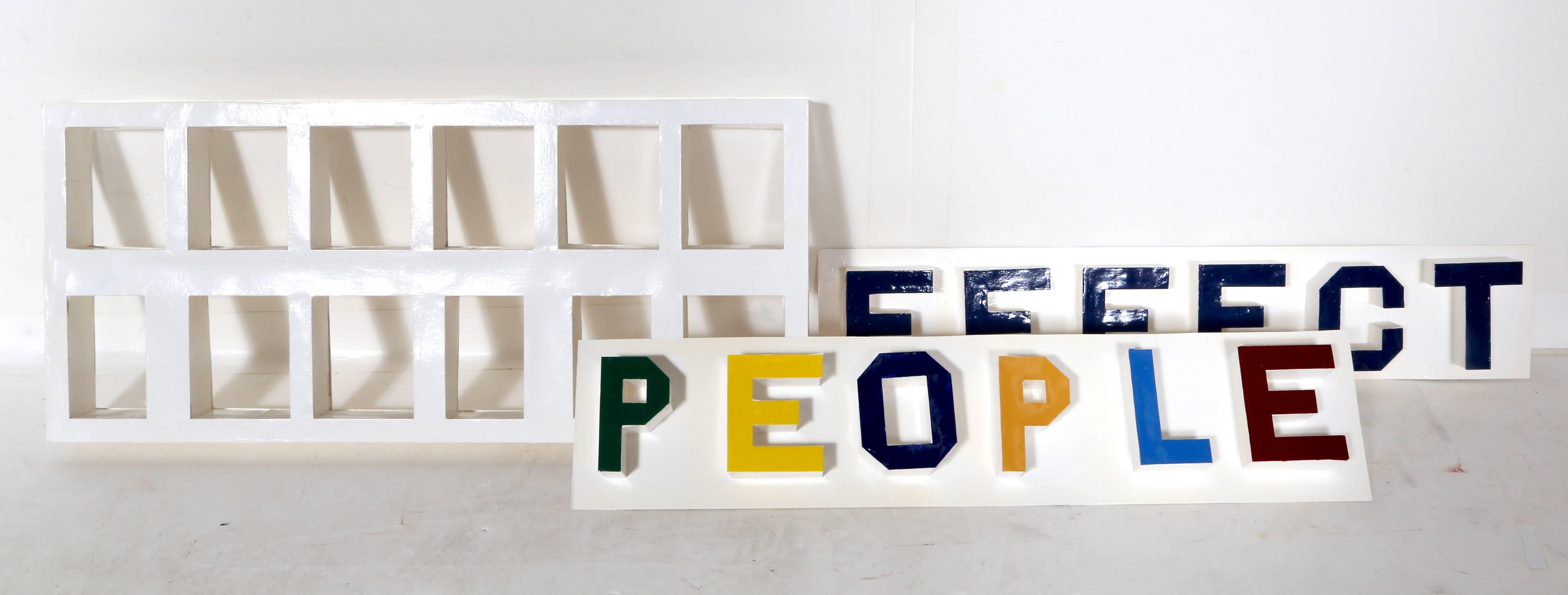 Effect People - Affect People, Text Art Mixed Media Sculpture by Chris Caccamise For Sale 1