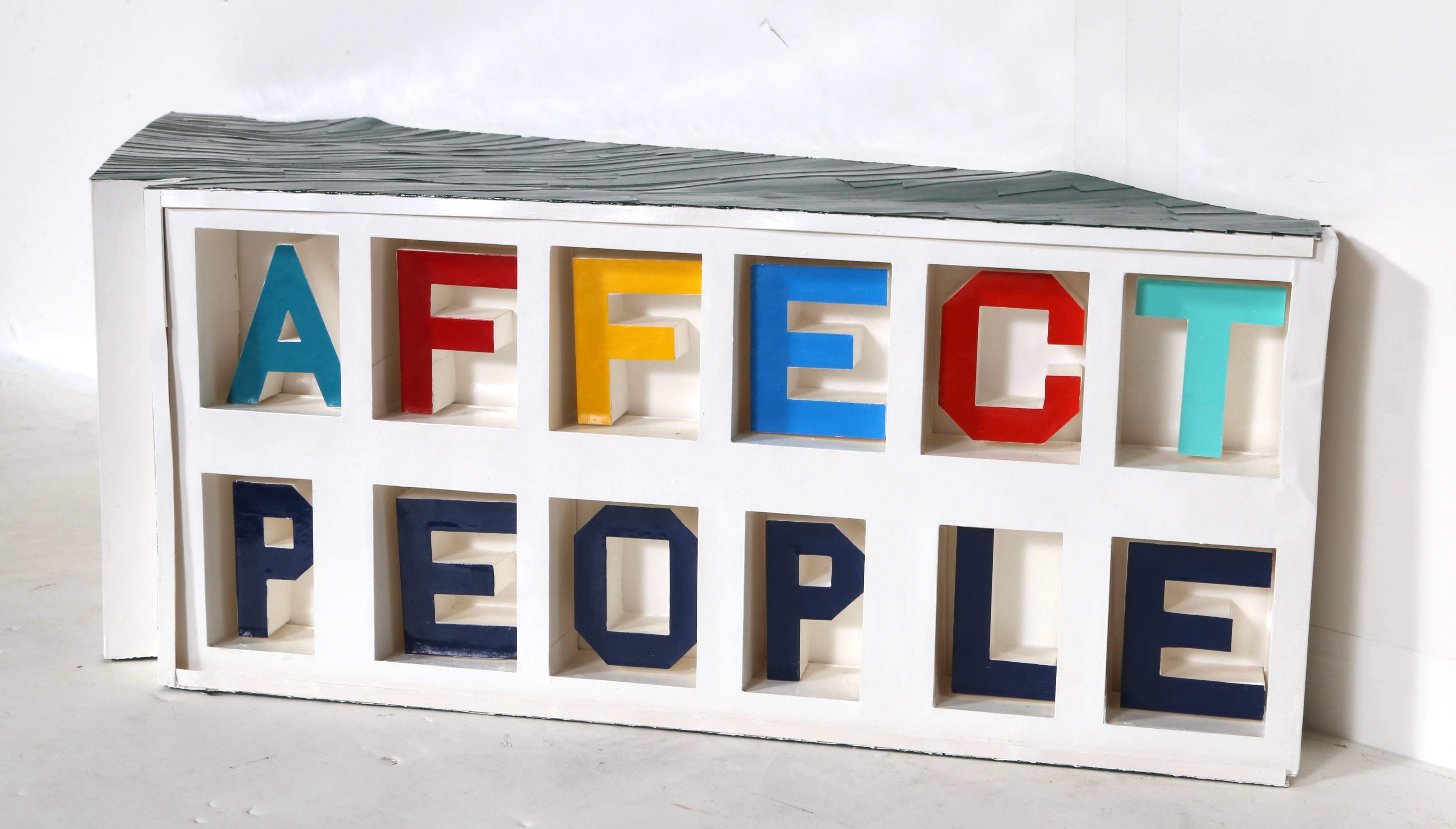 Effect People - Affect People, Text Art Mixed Media Sculpture by Chris Caccamise For Sale 4