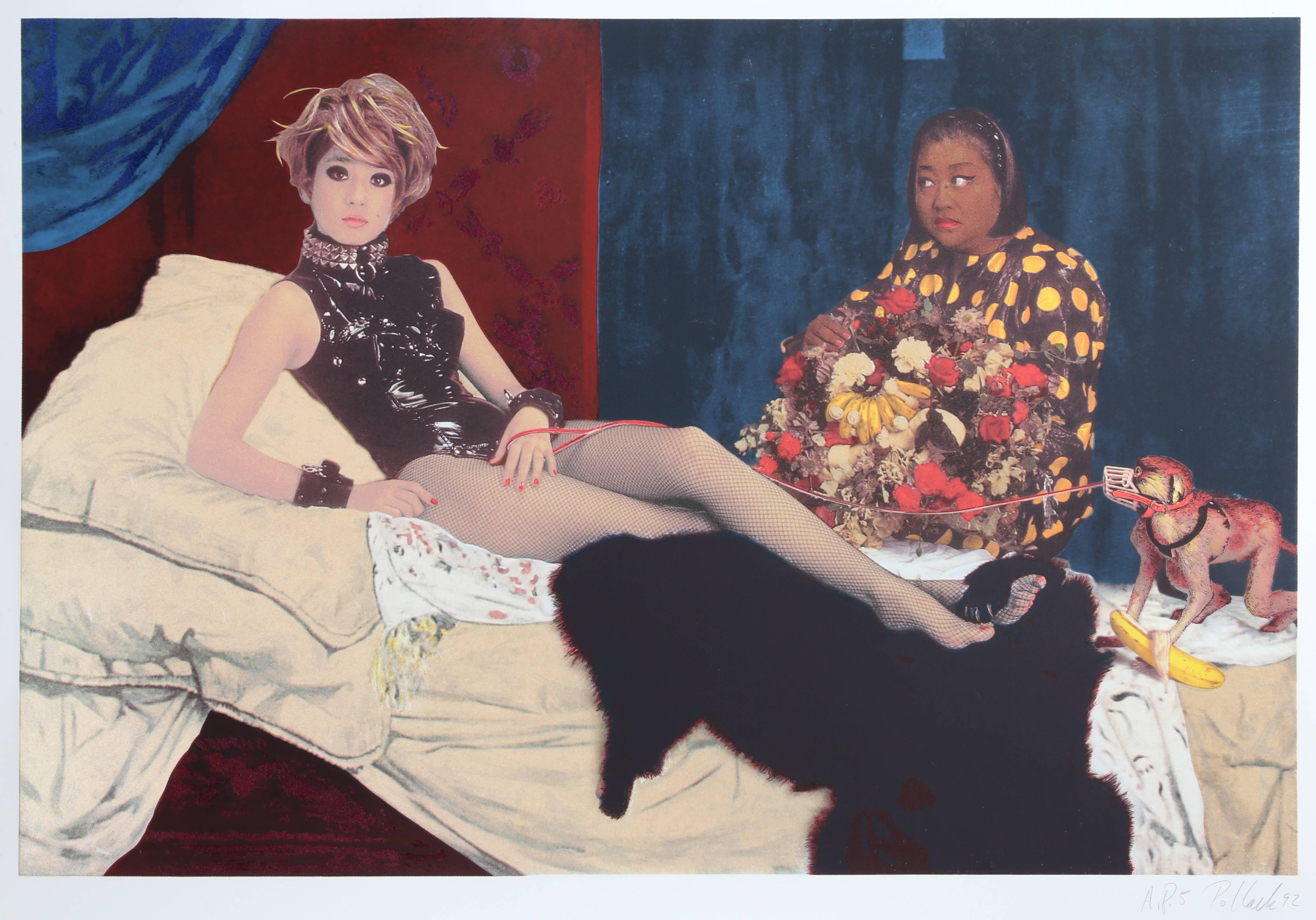 Lithographie Pop Art Rie Miyazawa Olympia avec paillettes de Steven Pollack