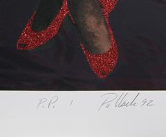 Ries Miyazawa che scende le scale, litografia surrealista di Steven Pollack