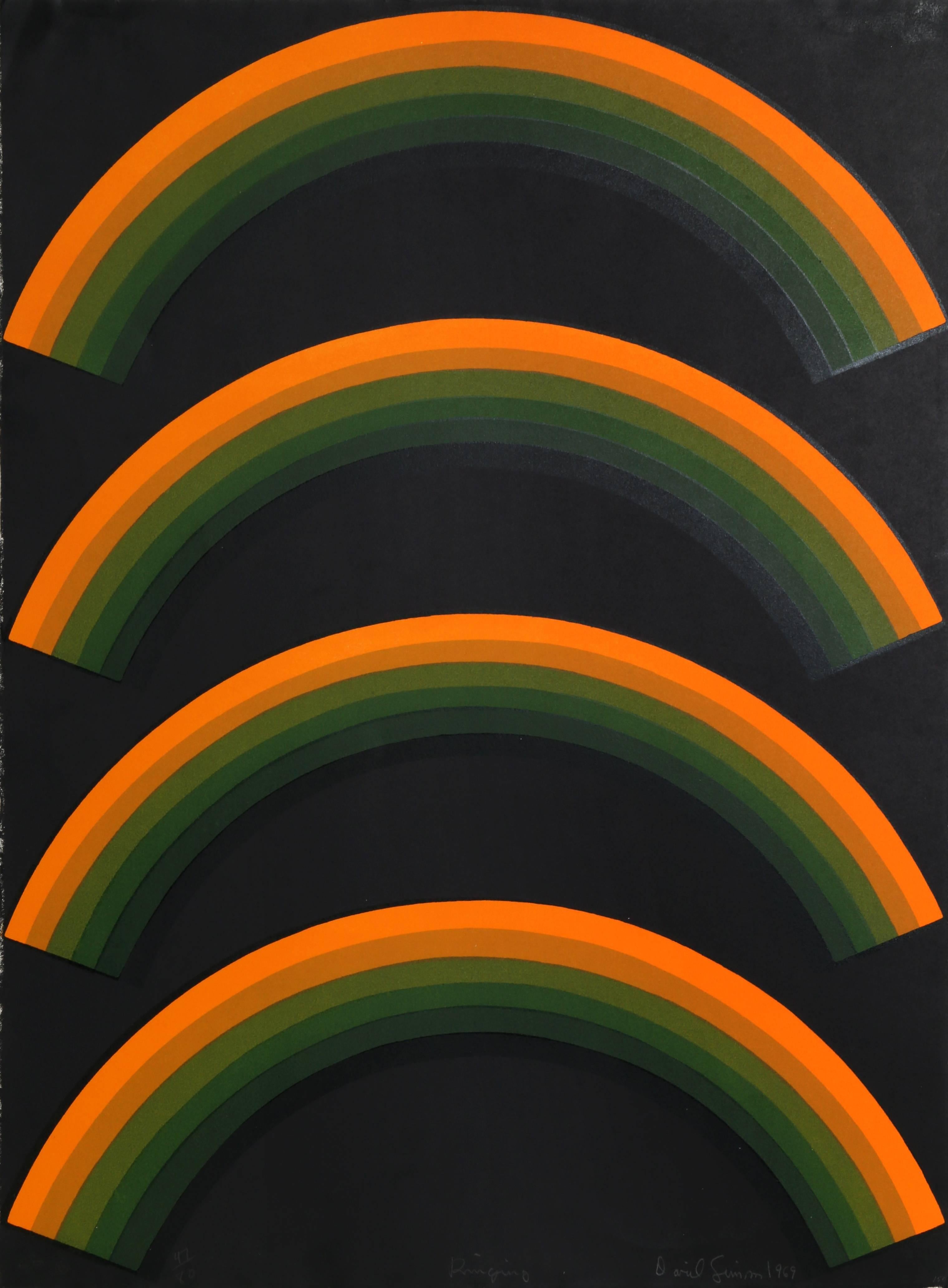 Artist: David Simpson
Title: Ringling
Year: c. 1969
Medium: Serigraph, signed and numbered in pencil
Edition: 80
Size: 30 x 22.5 inches