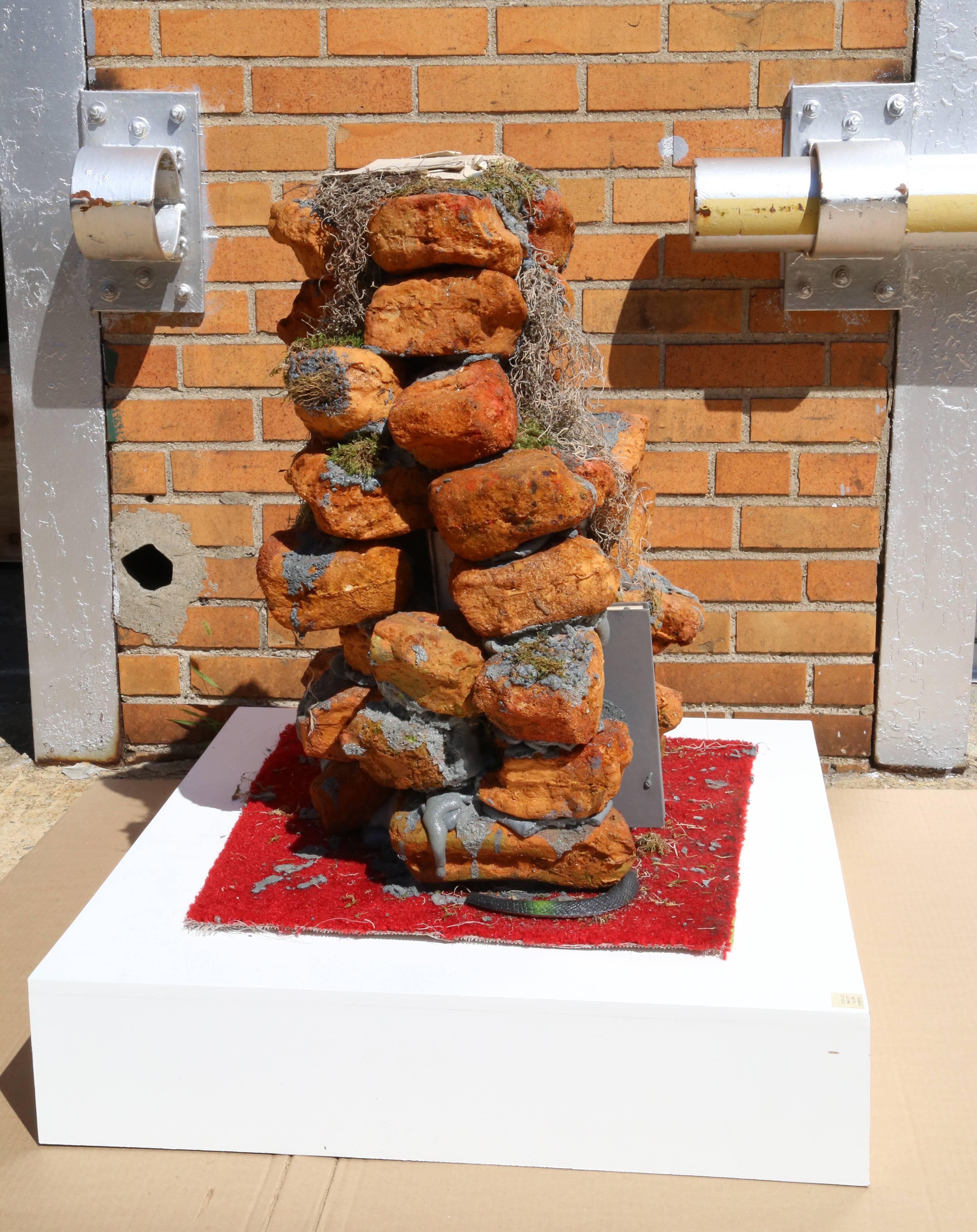 Ruined Ruskin Lamp of Lump, Mixed Media Sculpture by Stephen G. Rhodes For Sale 3