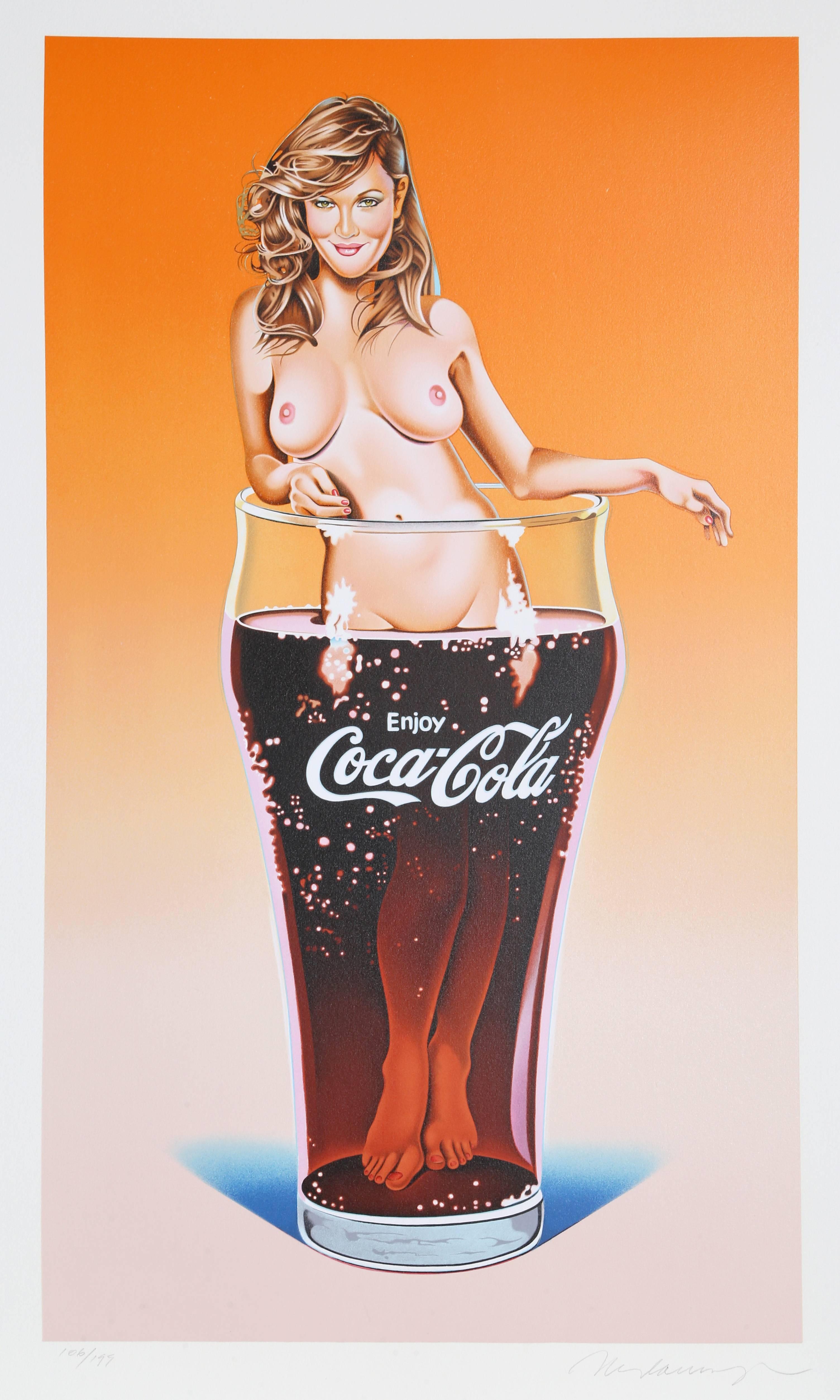The Pause that Refreshes (Drew Barrymore), Pop Art Lithograph by Mel Ramos