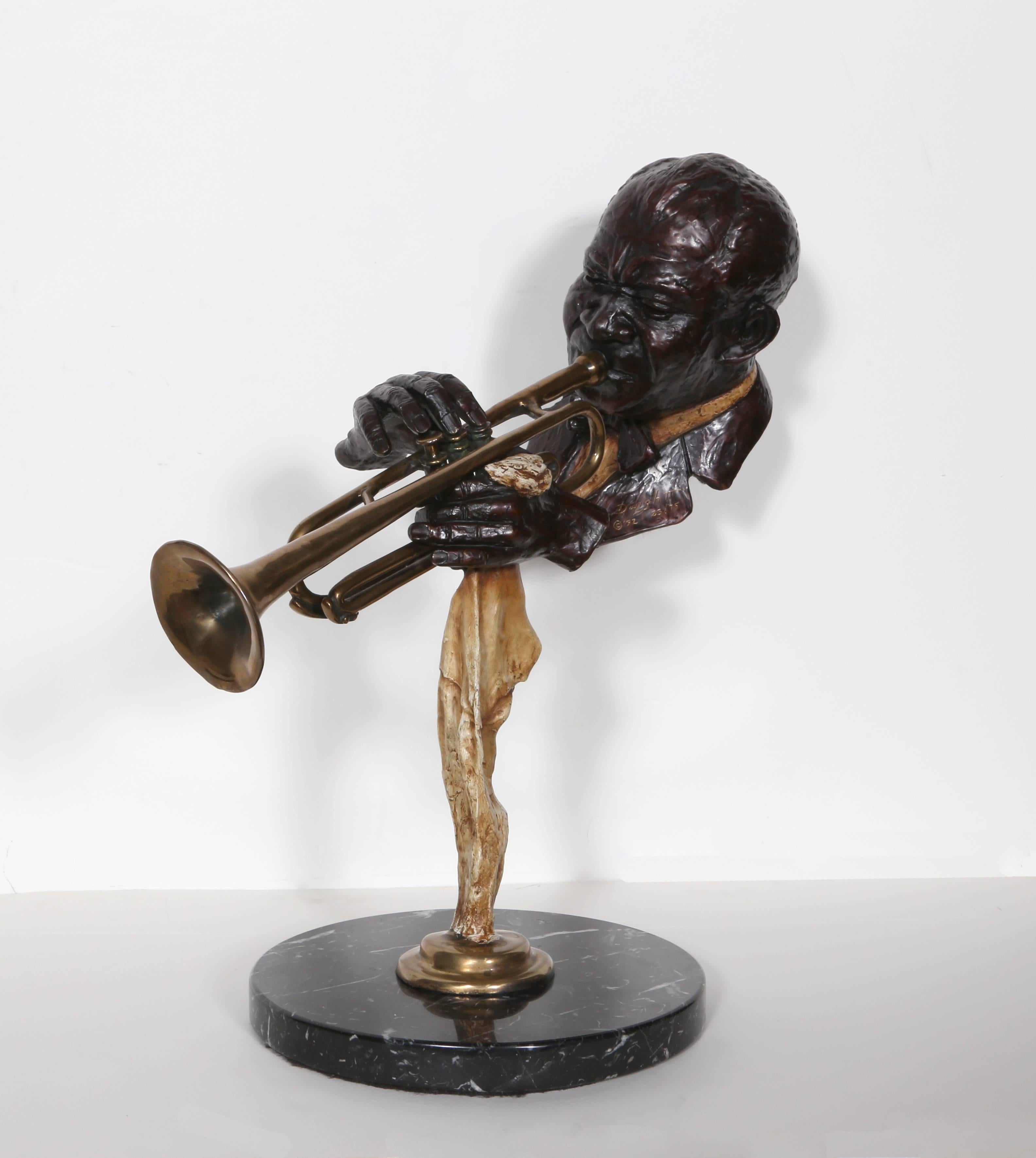 Ed Dwight Figurative Sculpture - Satchmo