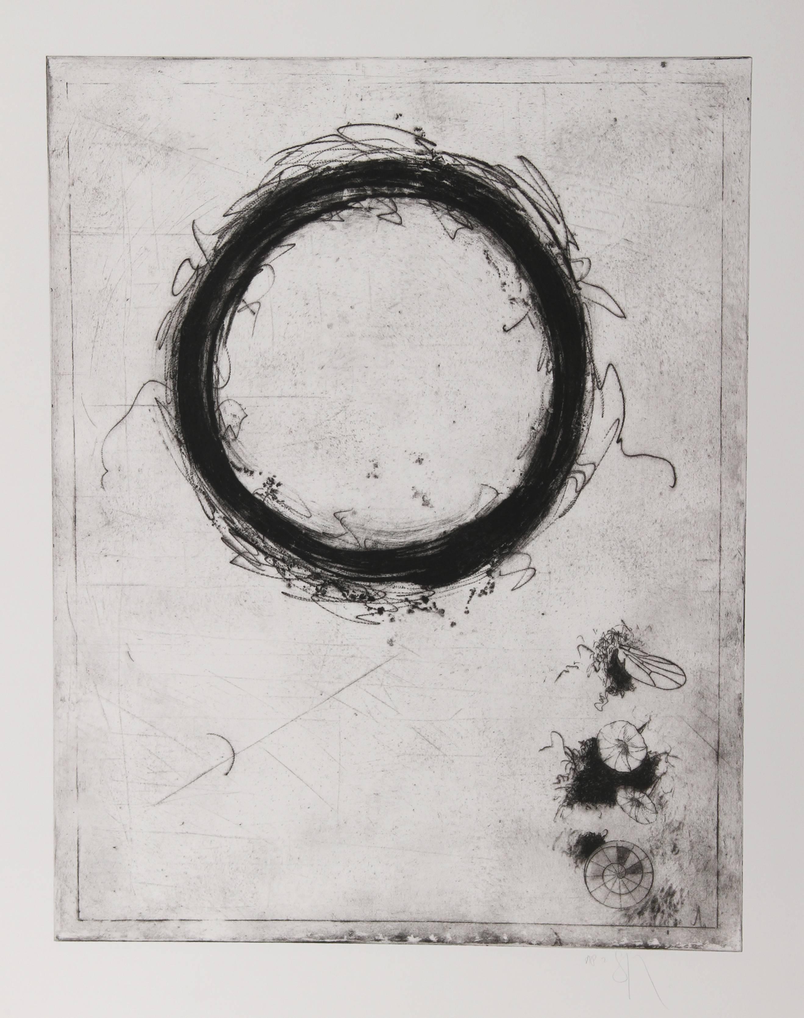 Untitled - O, Abstract Etching by Donald Saff