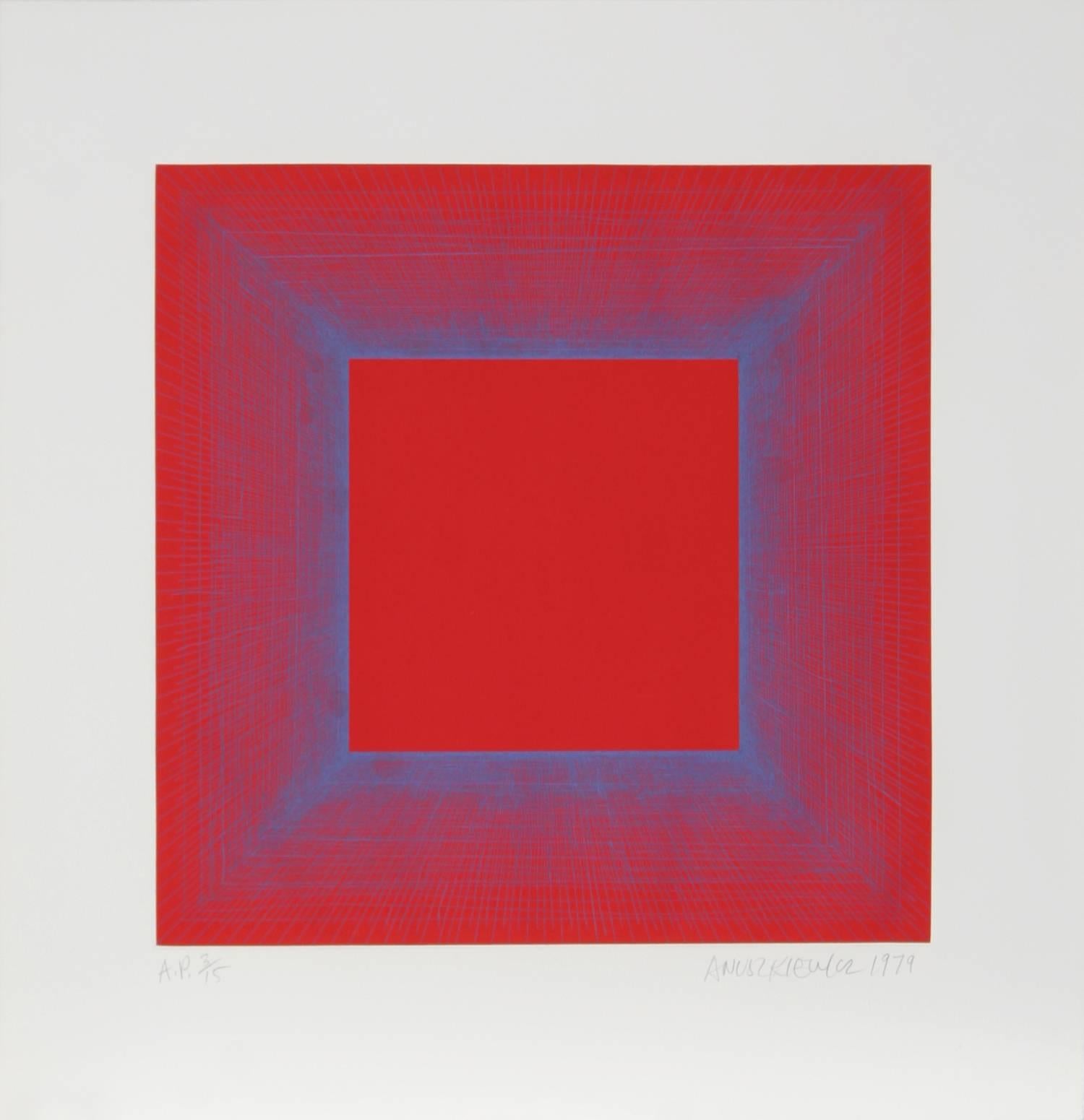 Richard Anuszkiewicz Abstract Print - Summer Suite (Red with Blue)