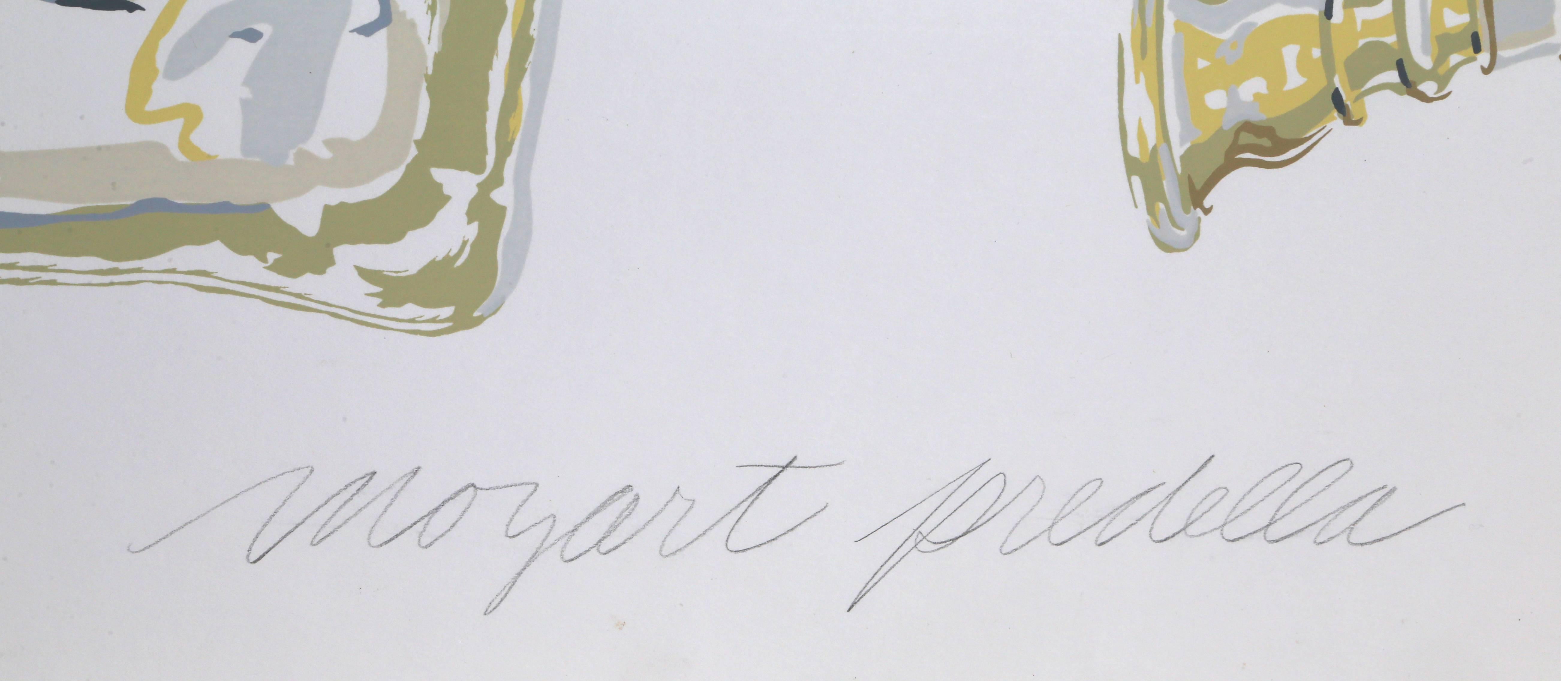 Mozart Predella, Großer Pop-Art-Seidenschirm von Don Nice, 1978 im Angebot 3