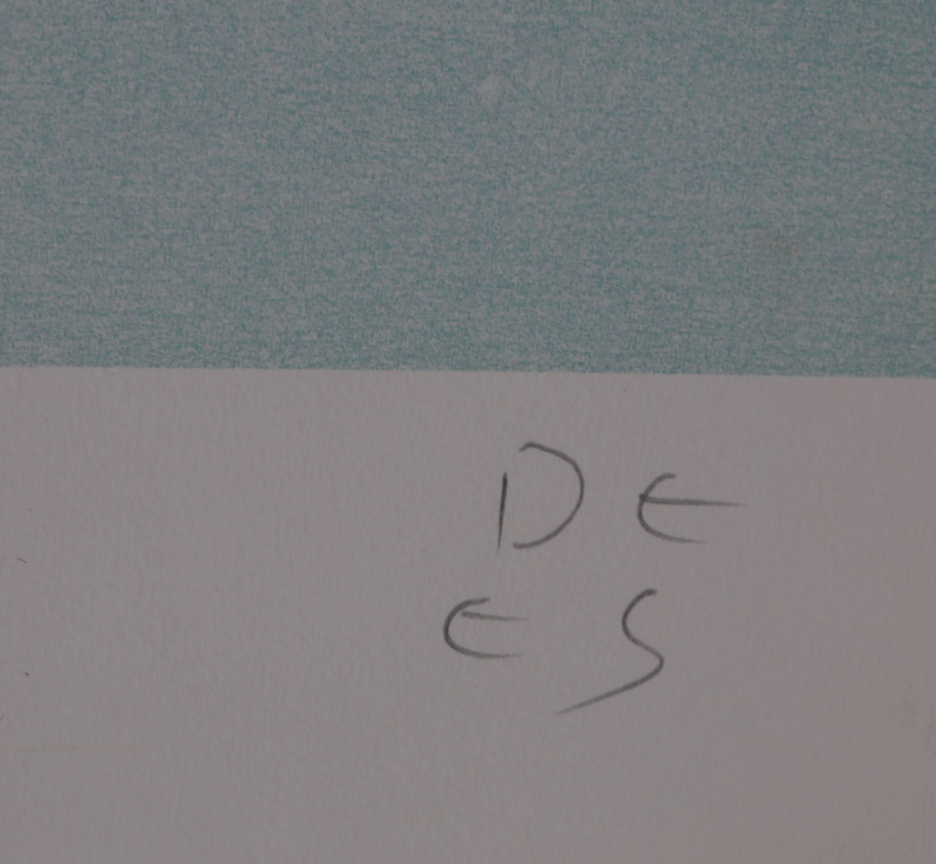 Mano y esfera, litografía surrealista de De Es Schwertberger en venta 2