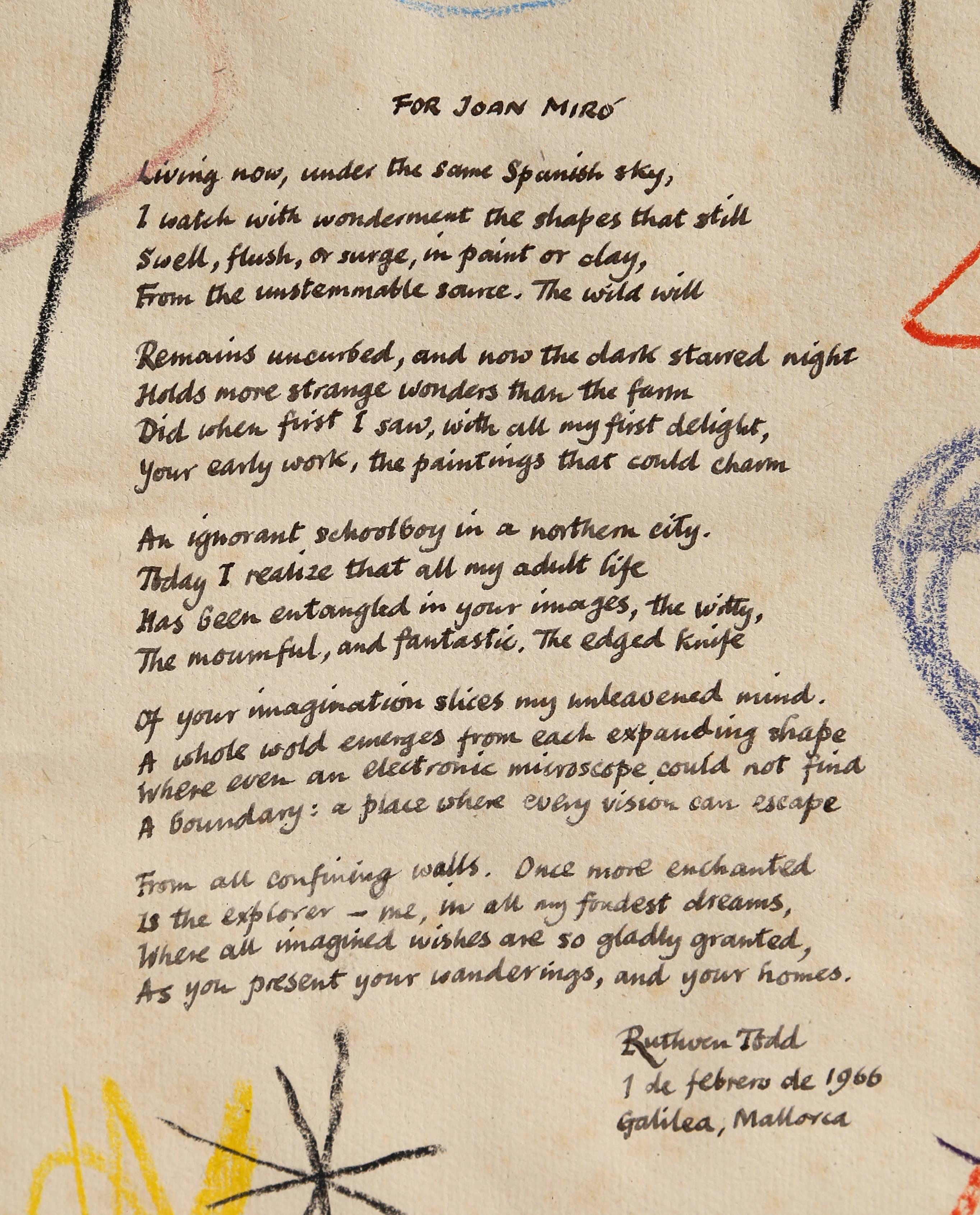 Ruthven Todd Poem - Art by Joan Miró