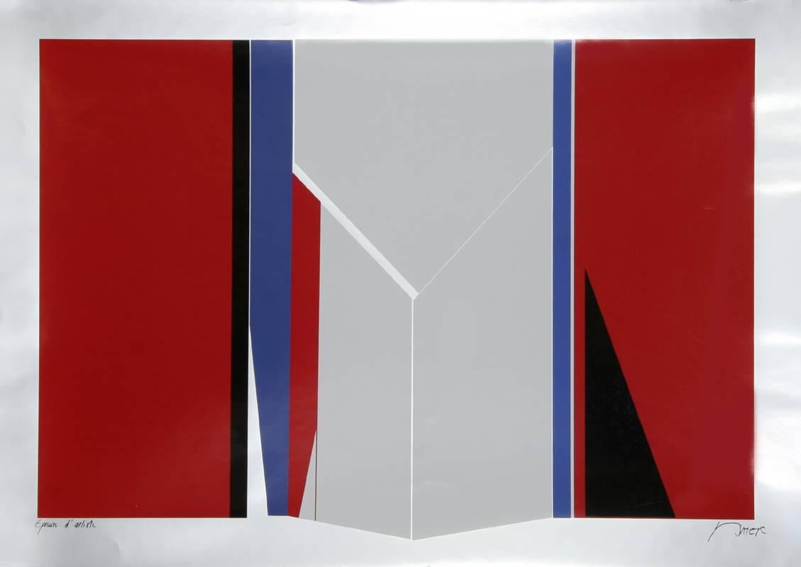 Artist:	Jean Baier, Swiss (1932 - )
Title: Untitled	- I 
Tear: Circa 1968
Medium:	Screenprint on Foil Paper, Signed in Ink
Edition: Epreuve d'Artiste
Size:	23 in. x 33 in. (58.42 cm x 83.82 cm)