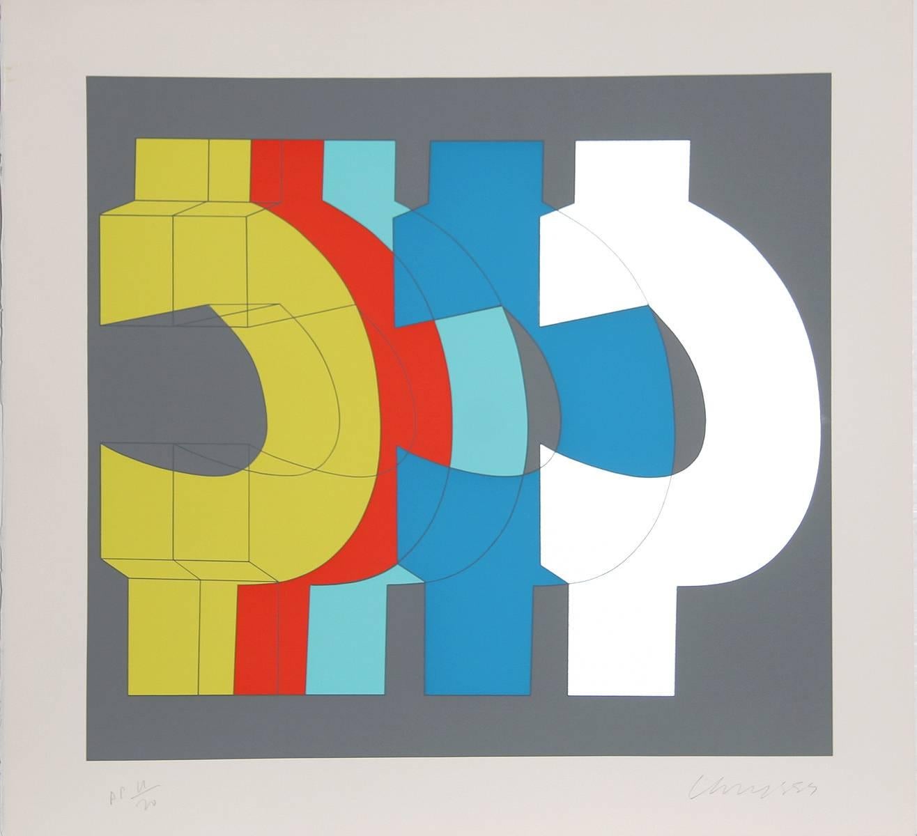 Chryssa Vardea-Mavromichali Abstract Print - Series 2, Pop Art Screenprint by Chryssa