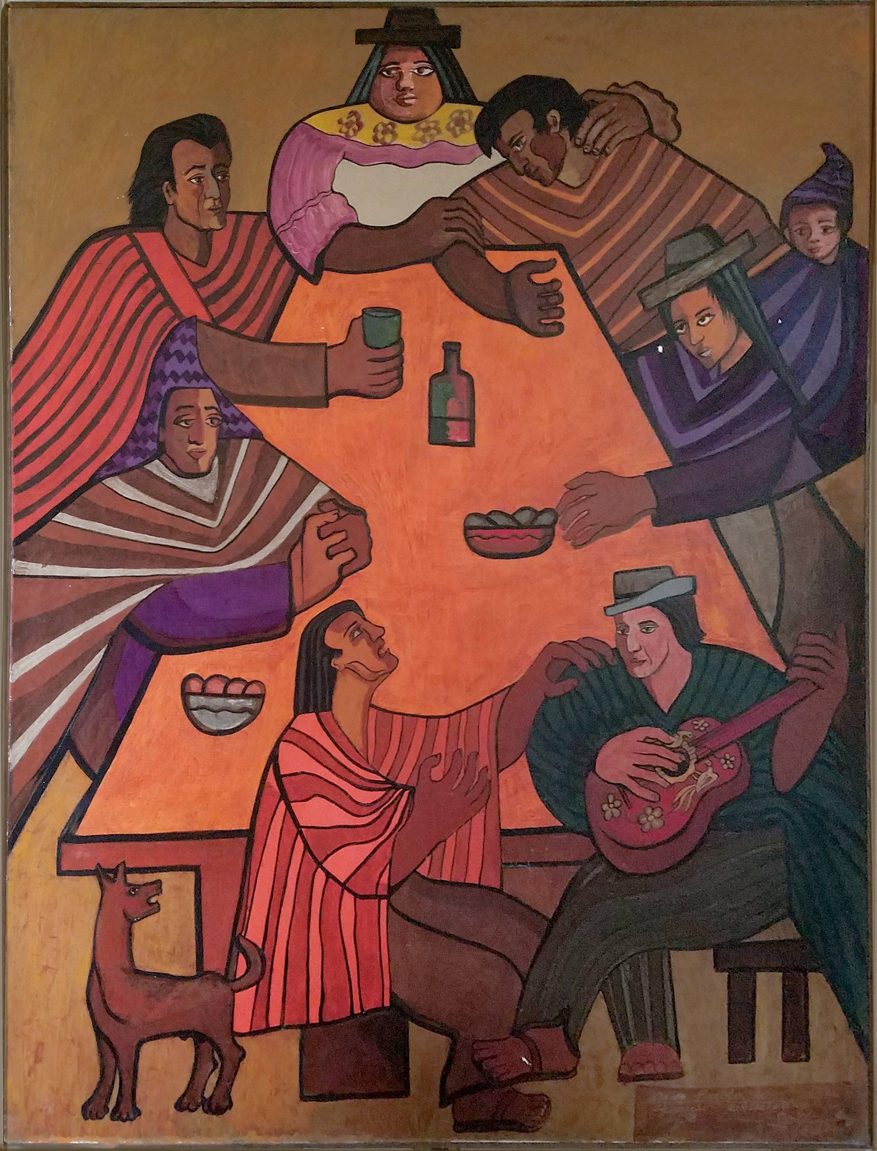 Figurative Painting di Victor Delfin - Adios Pueblo de Ayacucho