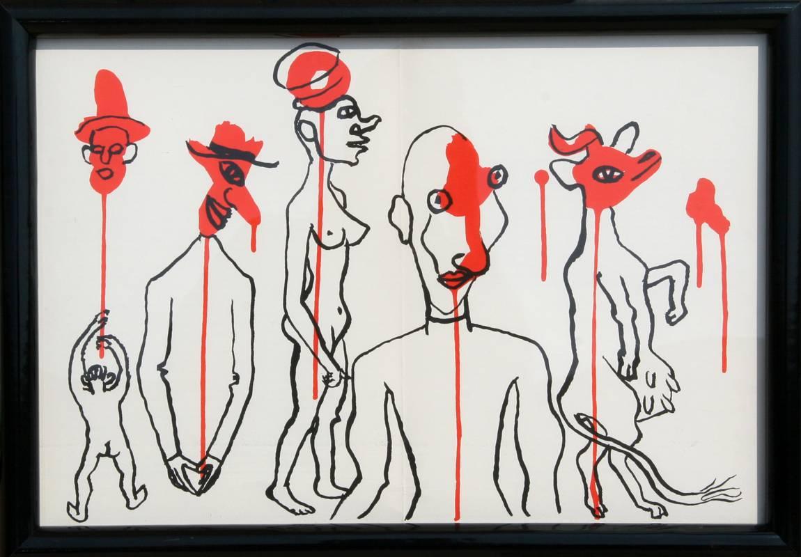 Alexander Calder Figurative Print - Circus 4 (Les Gueules Degoulinantes)