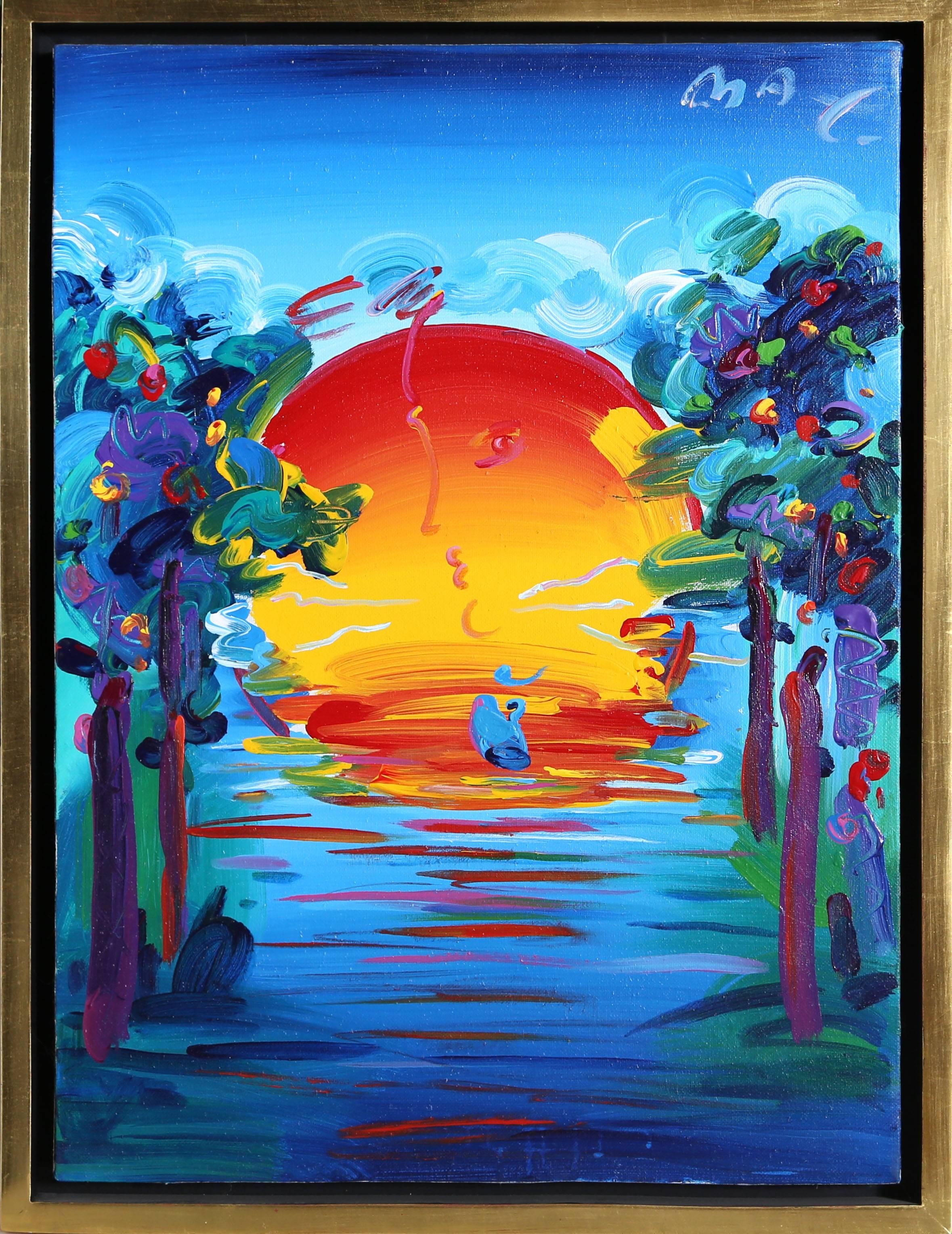 Peter Max Landscape Painting - Better World 