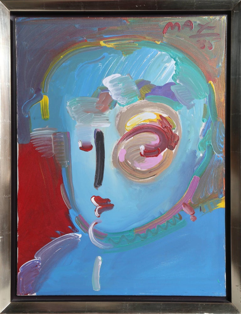 Peter Max Portrait Painting - Zero in Blue