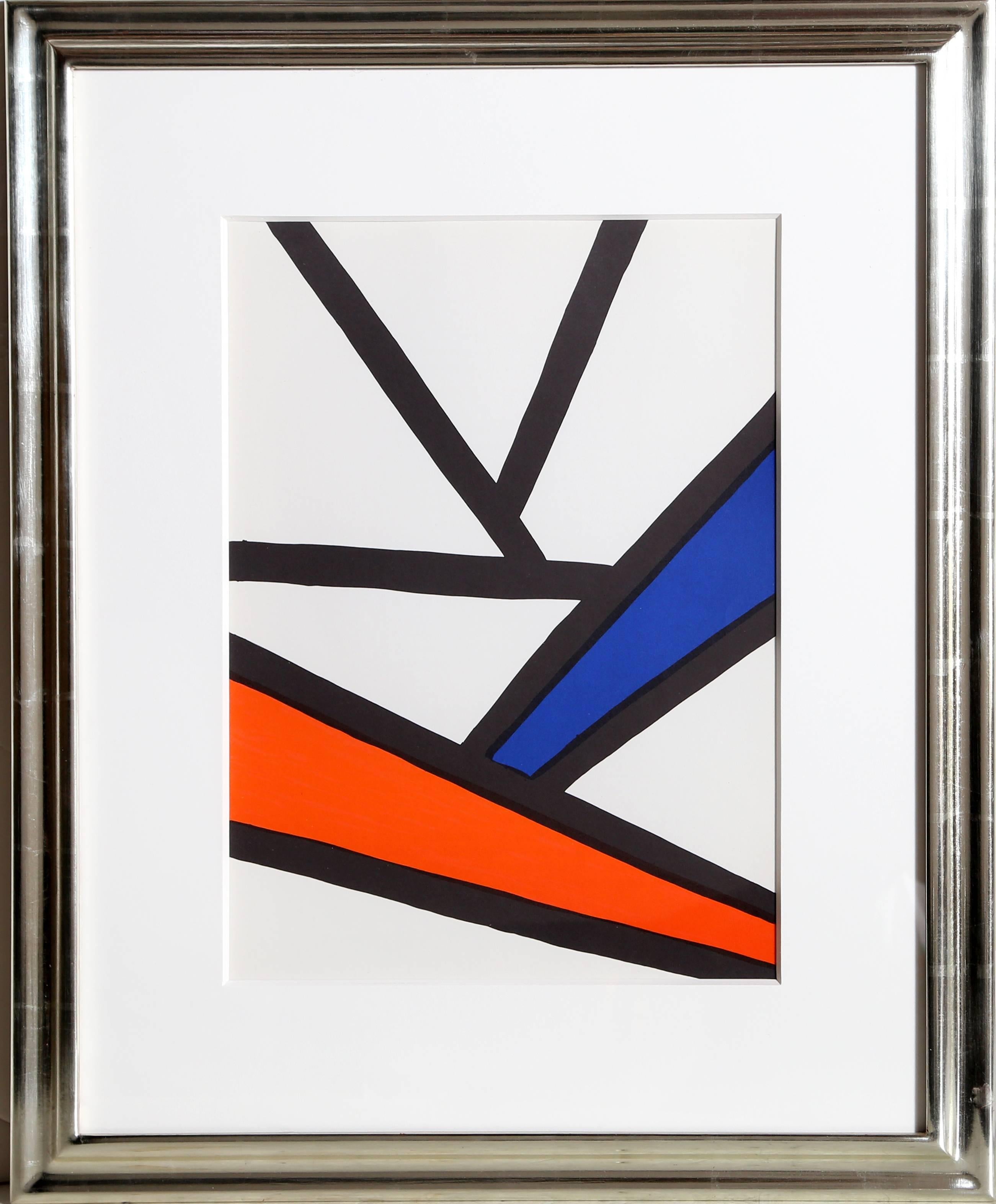 Artist: Alexander Calder, American (1898 - 1976)
Title: Intersections from Derriere Le Miroir No. 173
Year: 1968 
Medium: Lithograph
Size: 15 x 11 in. (38.1 x 27.94 cm) 
Frame Size: 23 x 19 inches 

Printed and Published by Maeght, Paris