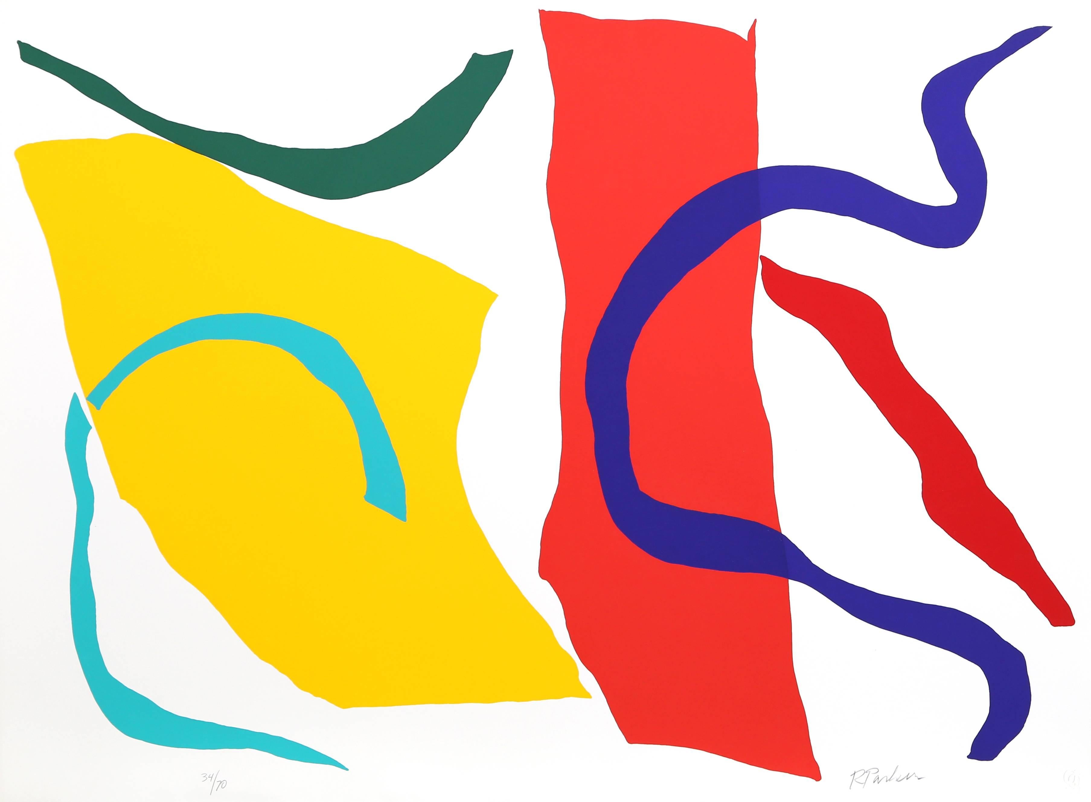 Raymond Parker Abstract Print - Colorful Abstract Silkscreen by Ray Parker