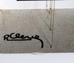 Le Matin au Cafe, escultura contemporánea en madera y técnica mixta de Robert Clerc