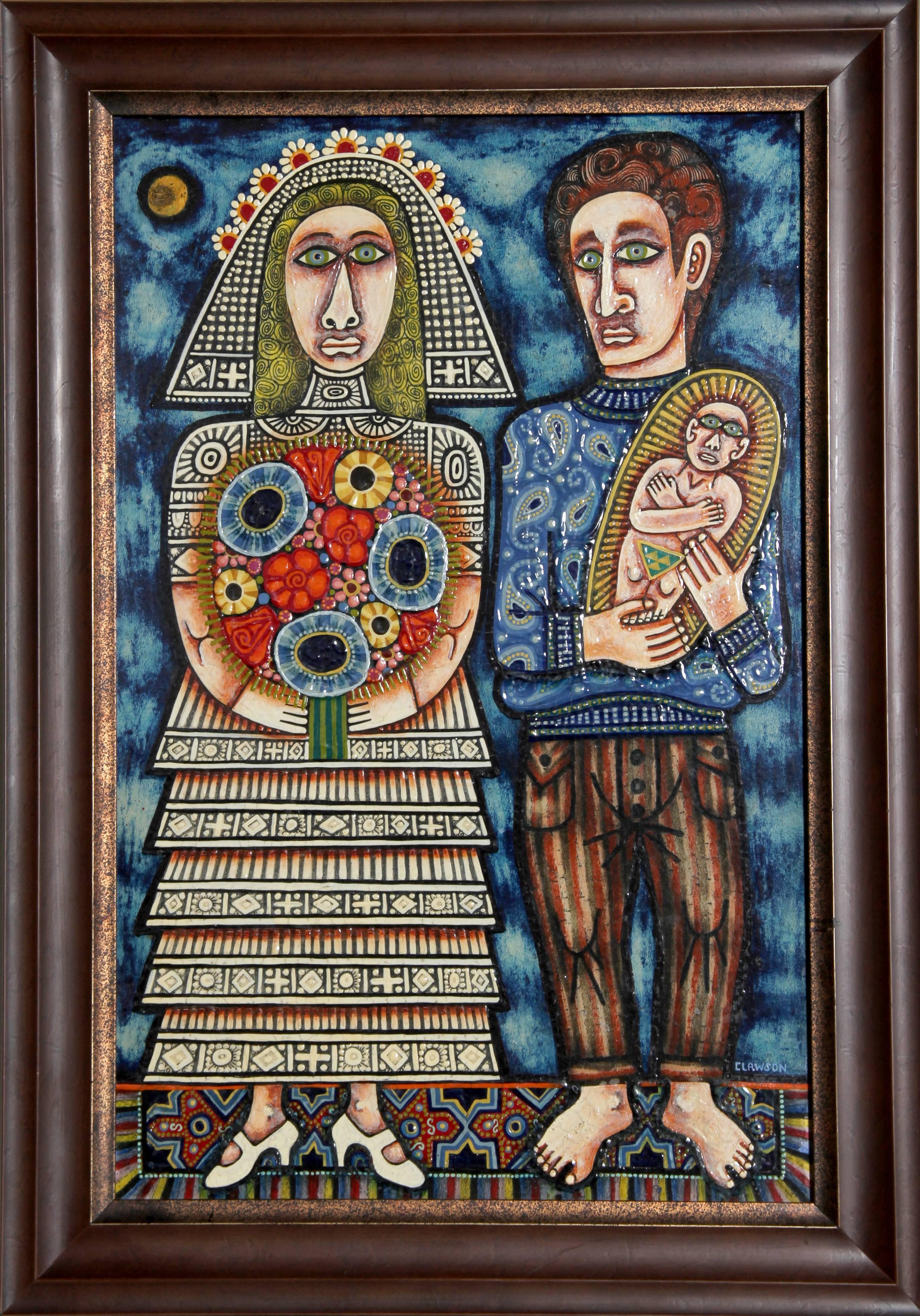 Artist: Rex Clawson, American (1929 - 2007)
Title: Family
Year: circa 1979
Medium: Oil on Board, signed l.r.
Size: 22 in. x 14 in. (55.88 cm x 35.56 cm)
Frame Size: 26 x 18 inches