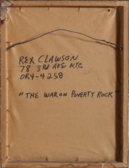The War on Poverty Rock, Surrealist Oil Painting on Board by Rex Clawson