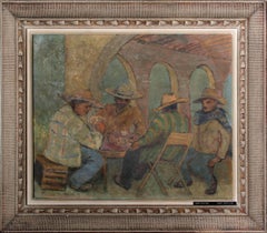 Card Players, Painting by Harry Gottlieb