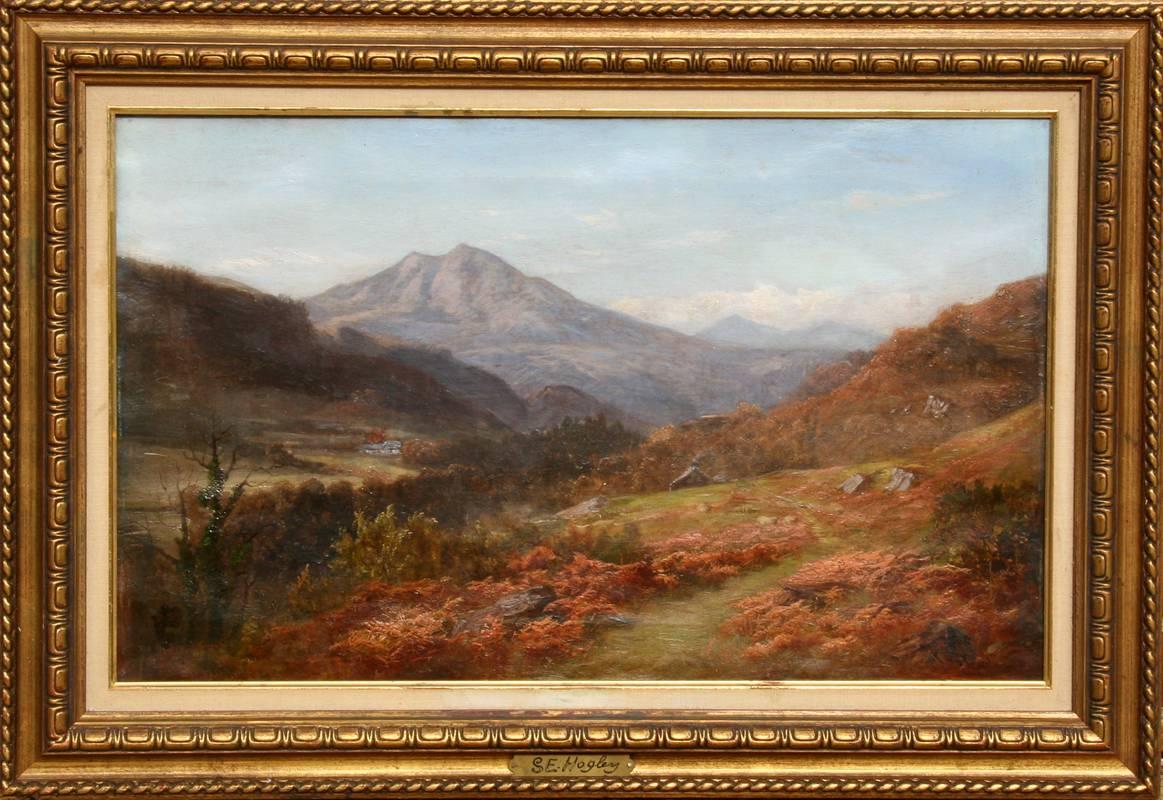 Paisaje de montaña, Pintura al óleo sobre lienzo de Stephen Enoch Hogley