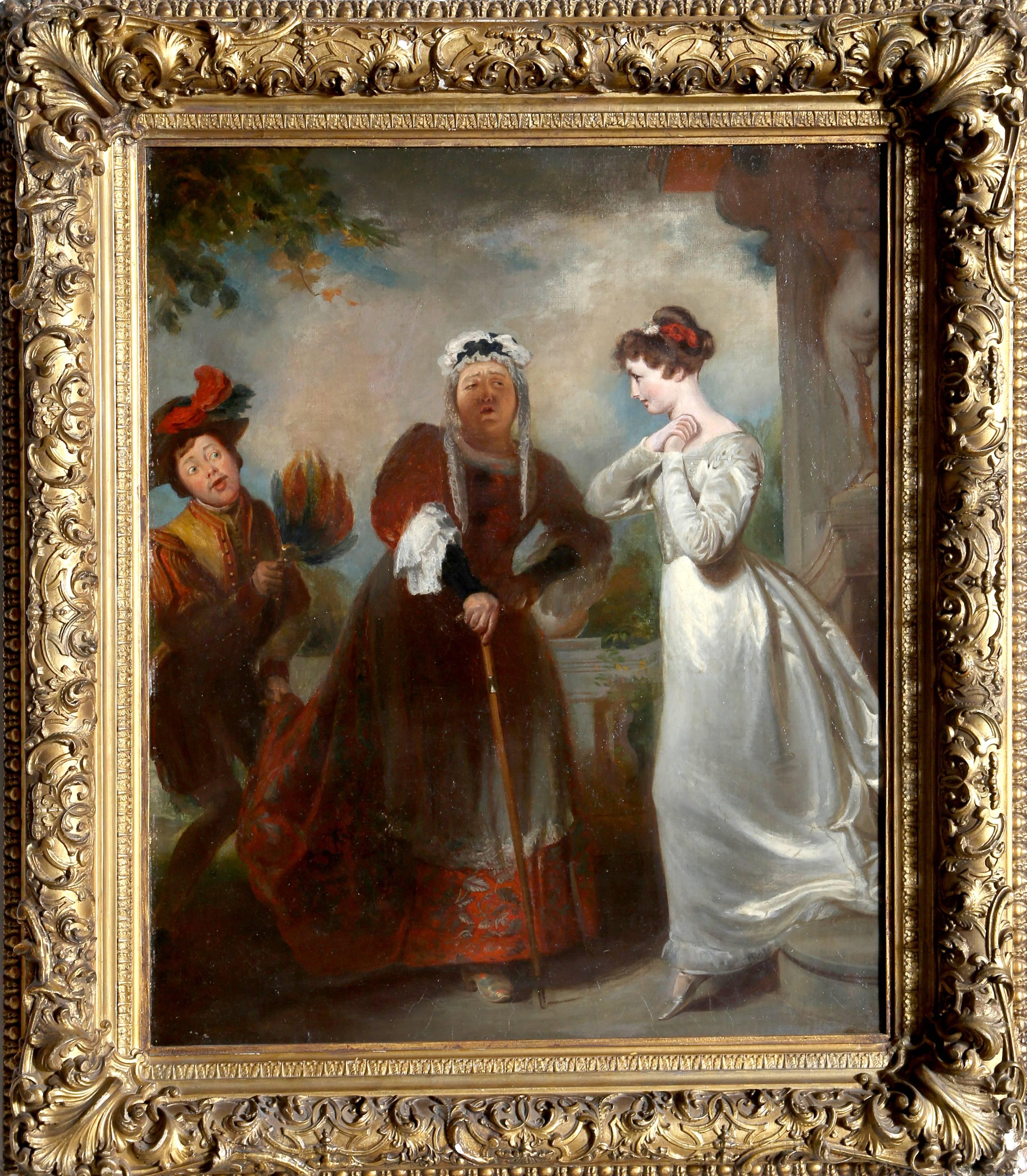 Figurative Painting di Henry Perronet Briggs - Giulietta e la sua infermiera con il paggio Peter da Romeo e Giulietta di Shakespeare