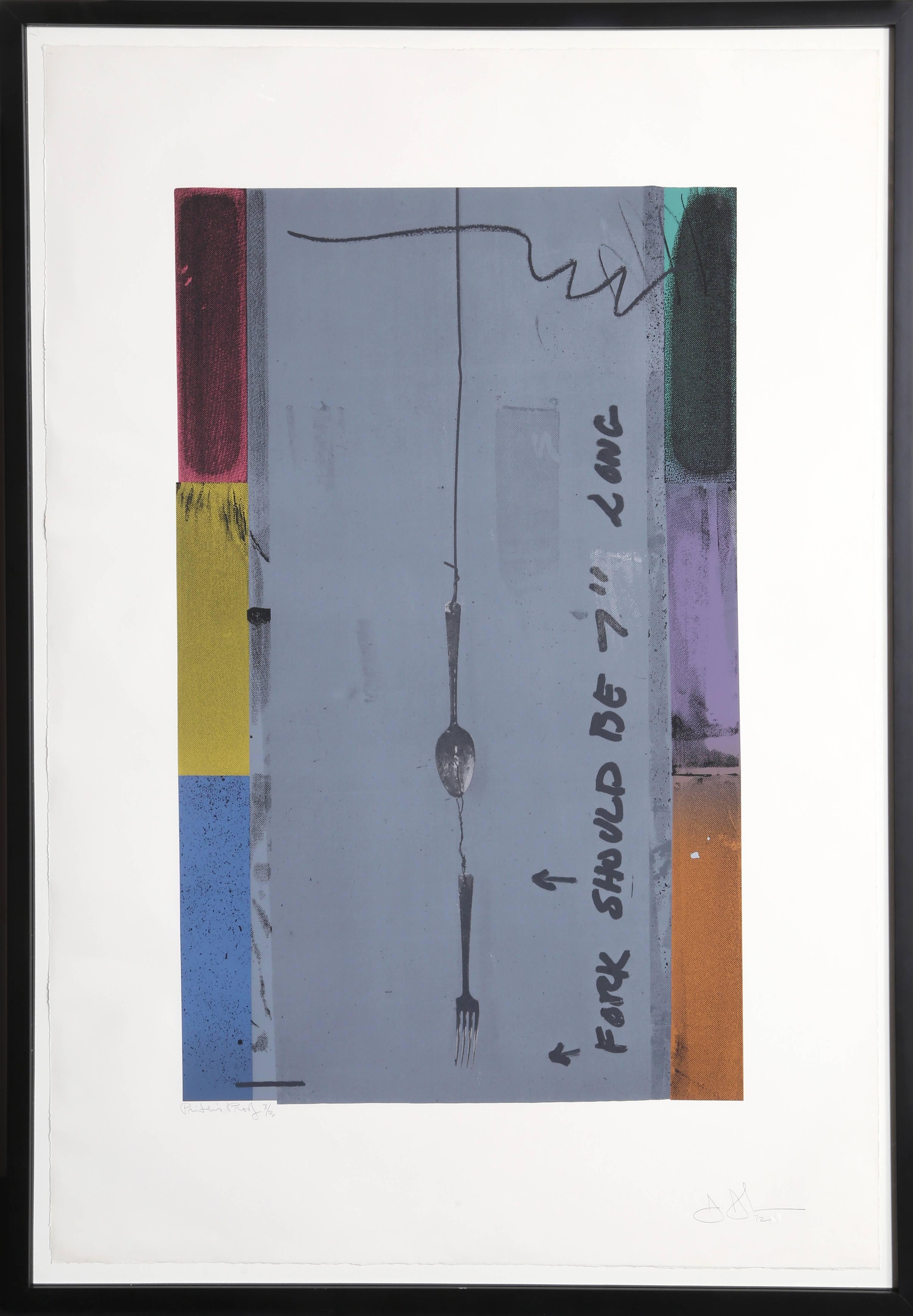 Jasper Johns Abstract Print - Screen Piece (Fork)