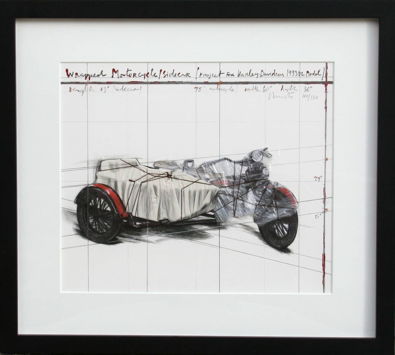 Christo and Jeanne-Claude Still-Life Print - Wrapped Motorcycle: Project for Harley Davidson