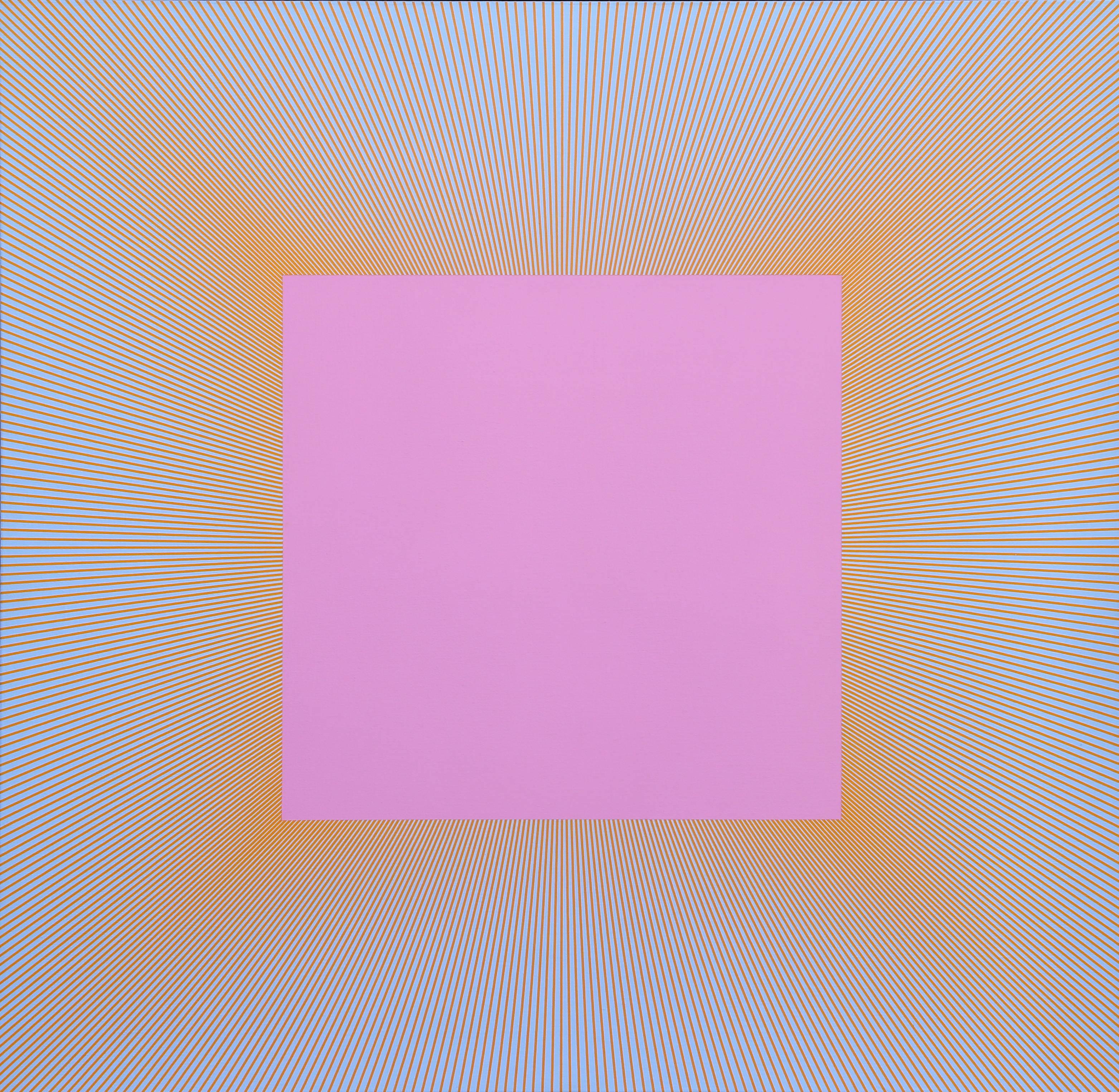 Richard Anuszkiewicz Abstract Painting - Light Magenta Square