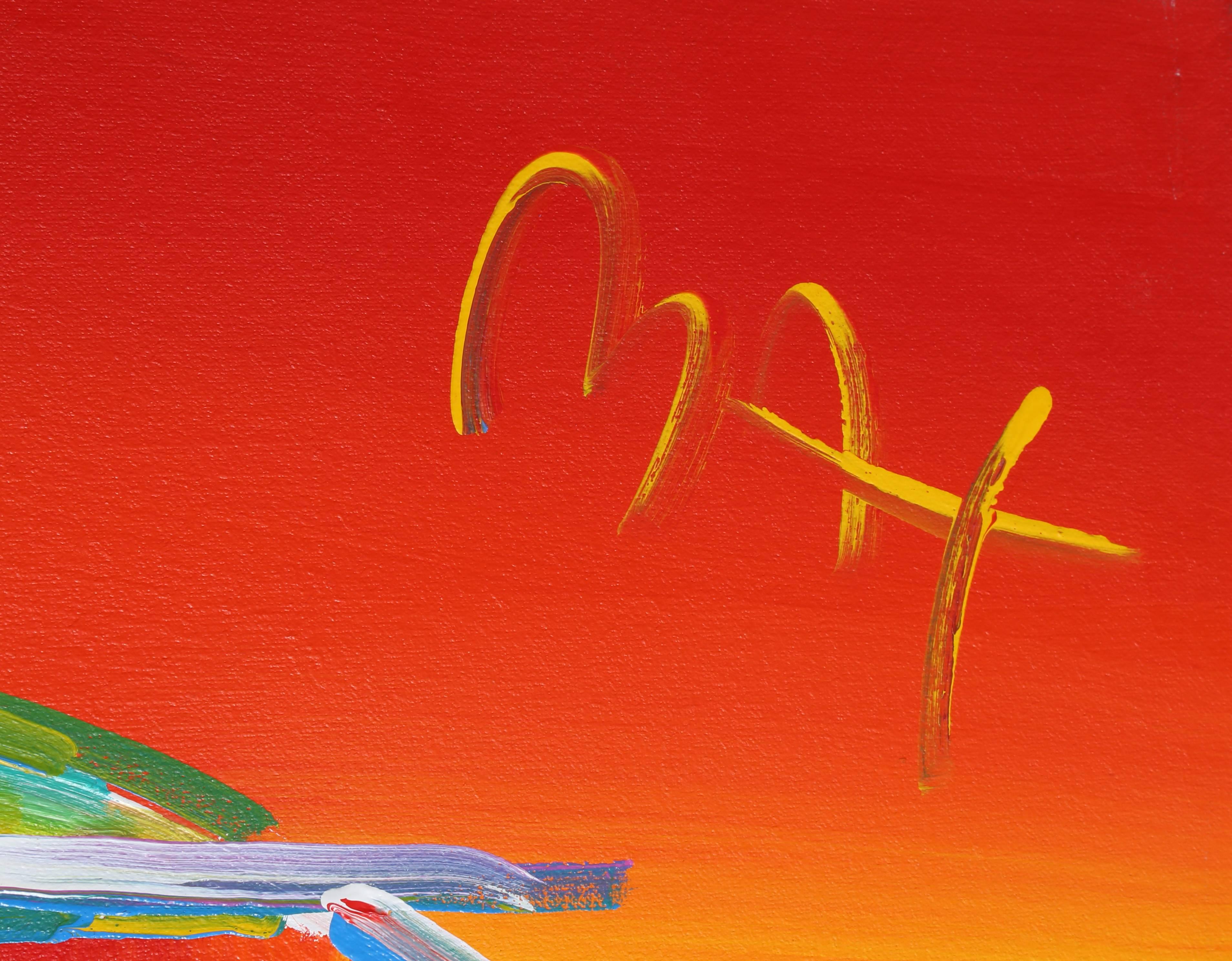 Rainbow Umbrella Man in Reeds Version IV #7 - Painting by Peter Max