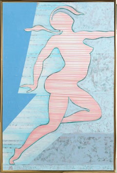 Flygirl No. 3, Nacktes Acrylgemälde auf Leinwand von Martin Barooshian
