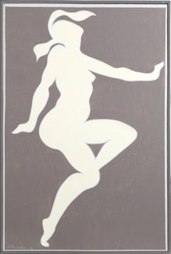 Flygirl No. 1, Minimalistisches Acrylgemälde auf Leinwand von Martin Barooshian
