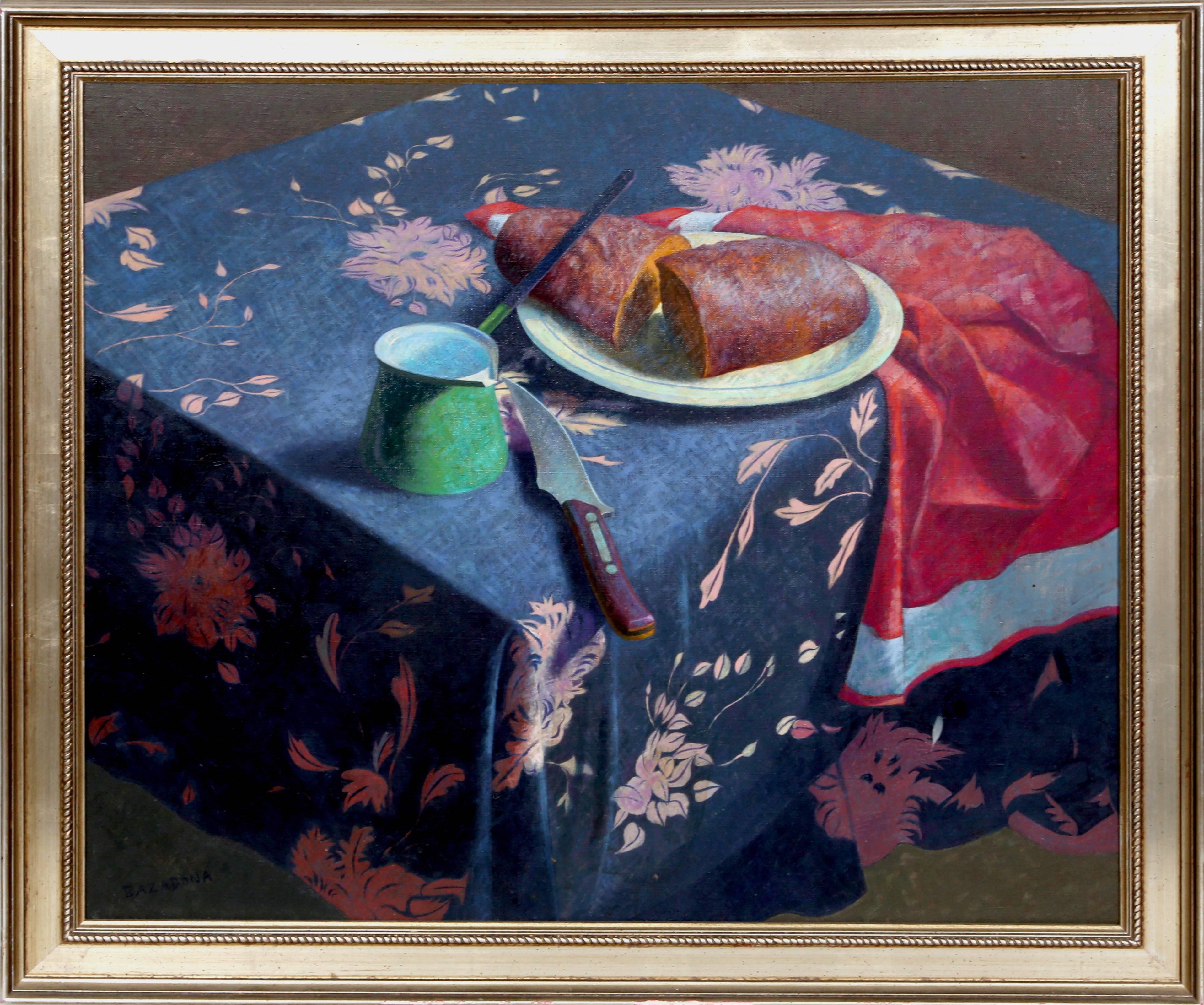 John Bazadona Still-Life Painting - Still Life with Bread