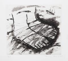 Feet, Minimalist Etching by Louisa Chase