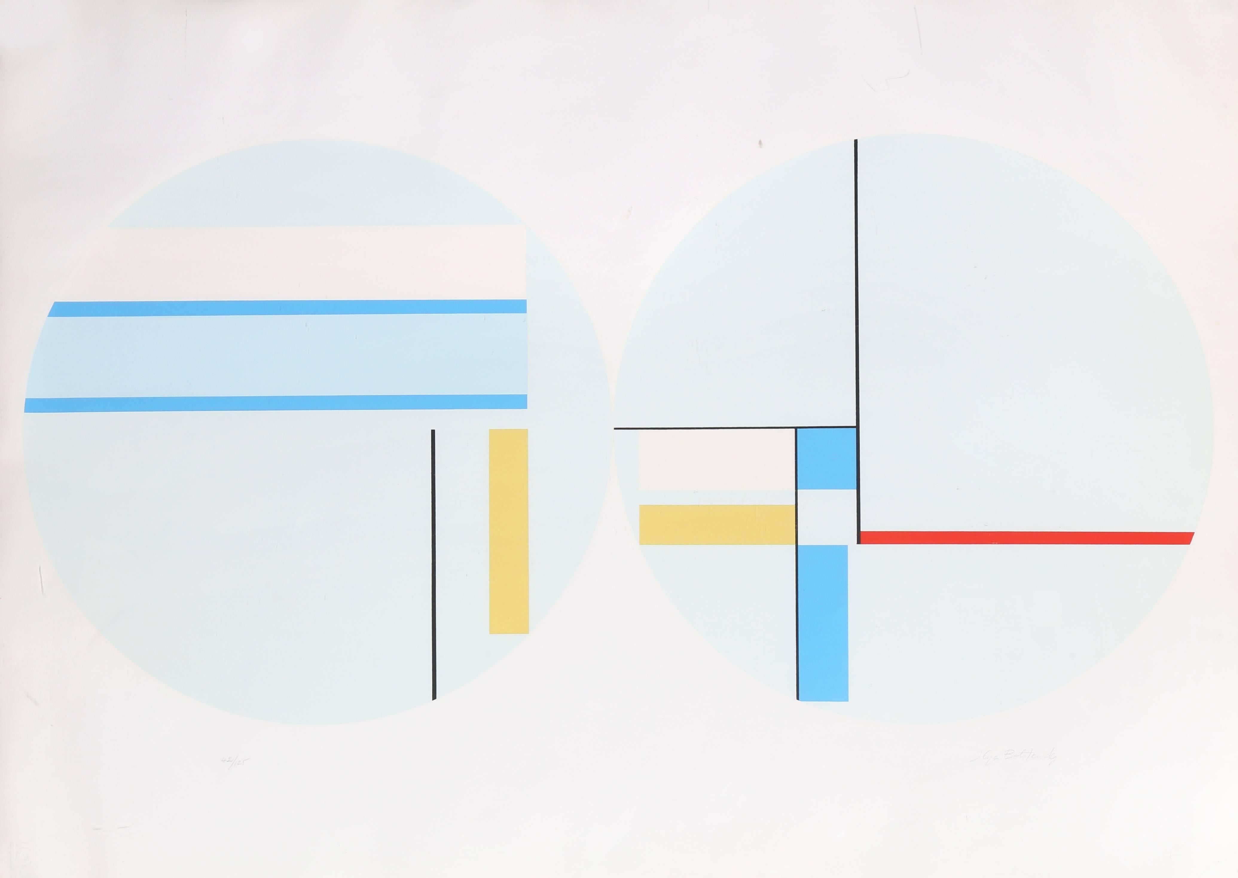 Double Tondo, serigrafia astratta geometrica di Ilya Bolotowsky