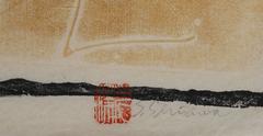 Metamorphosis of Zan Biell, Abstract Woodcut on Rice Paper by Keisuke Serizawa