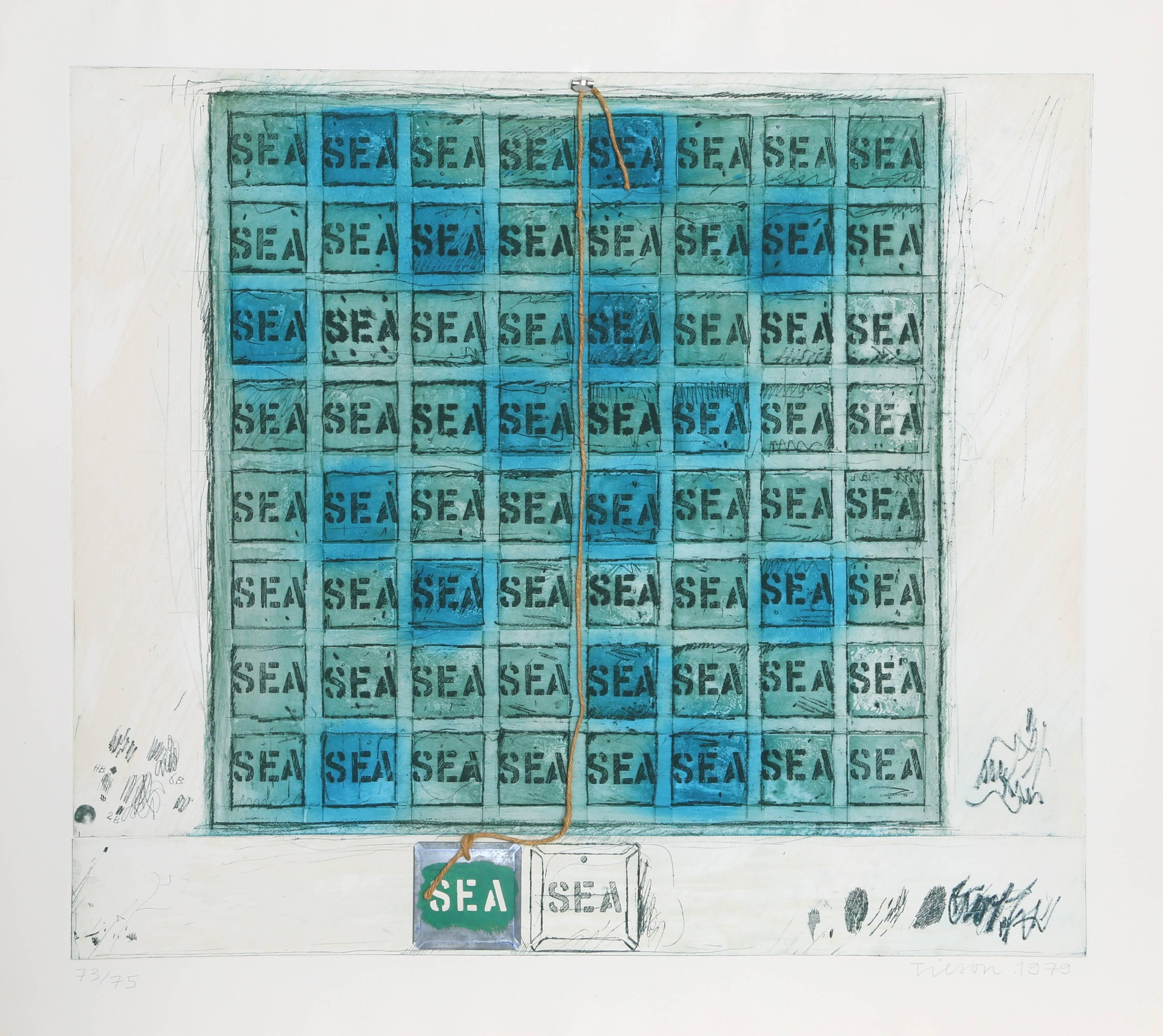Joe Tilson Abstract Print - Sea Mantra