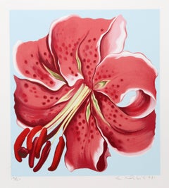 Red Spotted Lily from the Stamps series, Photorealist Print by Lowell Nesbitt