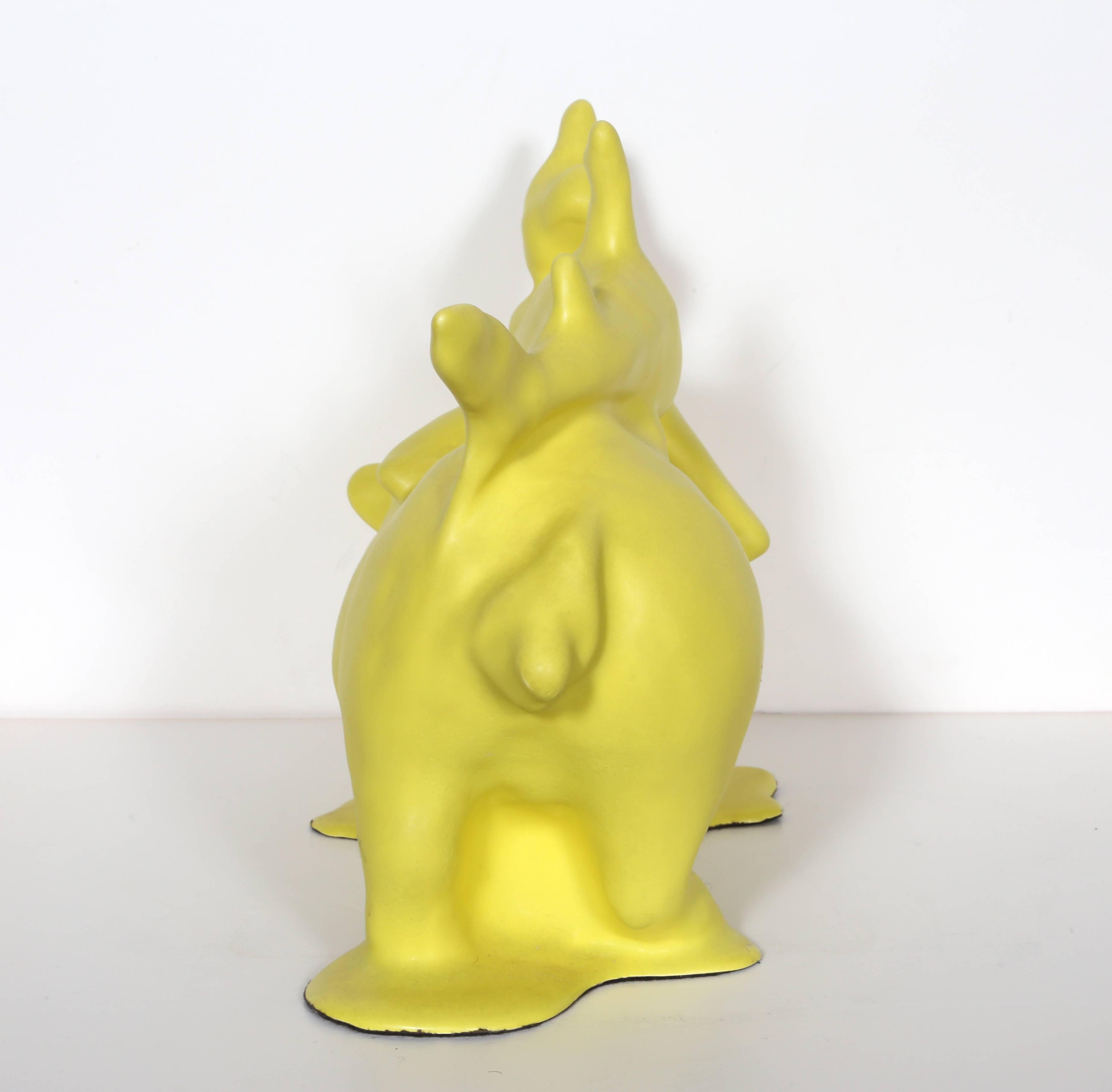 Artist: Bertjan Pot, Dutch (b. 1975)
Title: Pig, Shark, Chicken from The Gathering
Year: 2007
Medium: Yellow Stoneware with Magnet, signature, date, title, and stamp printed, hand-numbered
Edition: 30/100
Size: 12.5  x 17.5  x 6 in. (31.75  x 44.45 