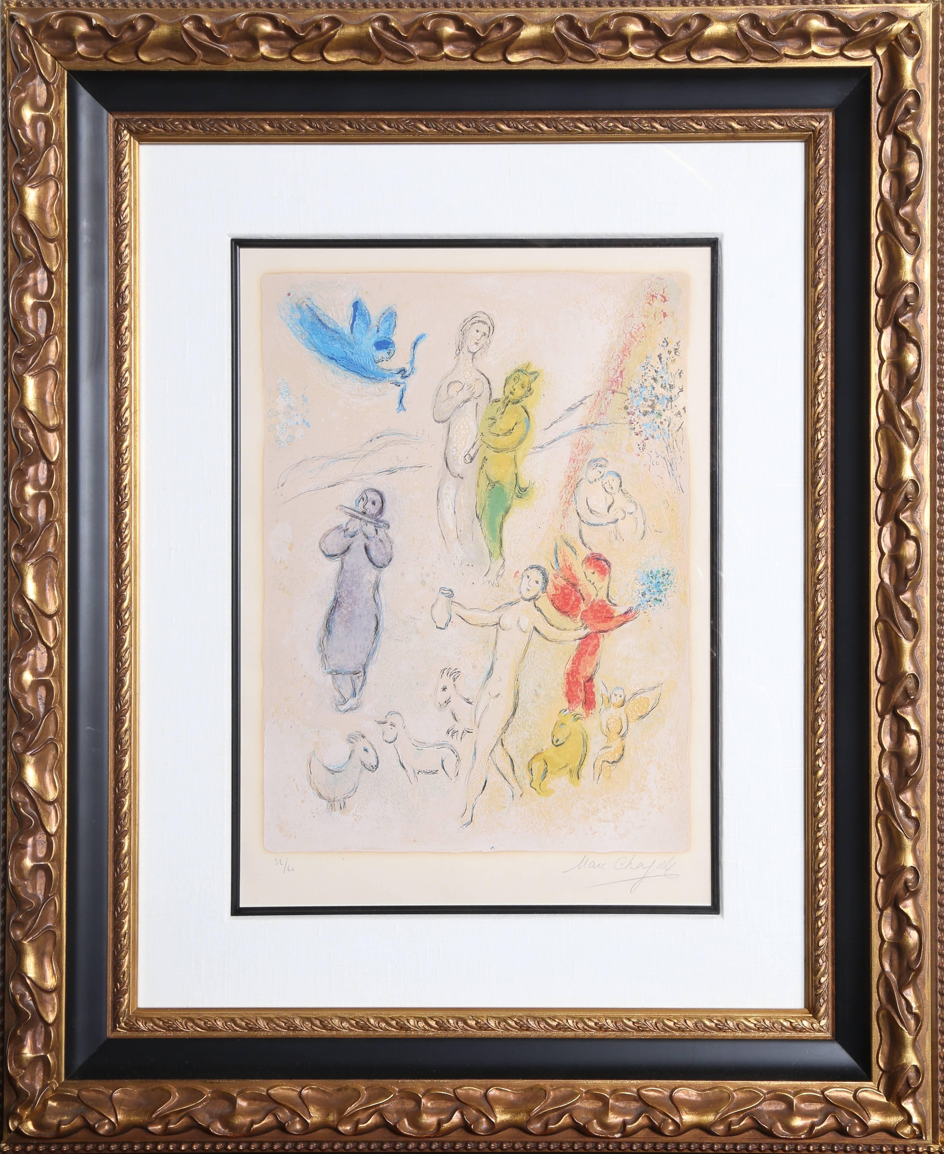 Marc Chagall Figurative Print - La Fable de Syringe from Daphnis and Chloe (M. 332)