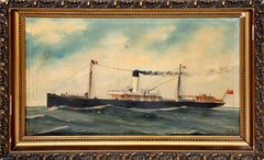 Antwerp, Naval Oil Painting on Canvas by Harry J. Jansen