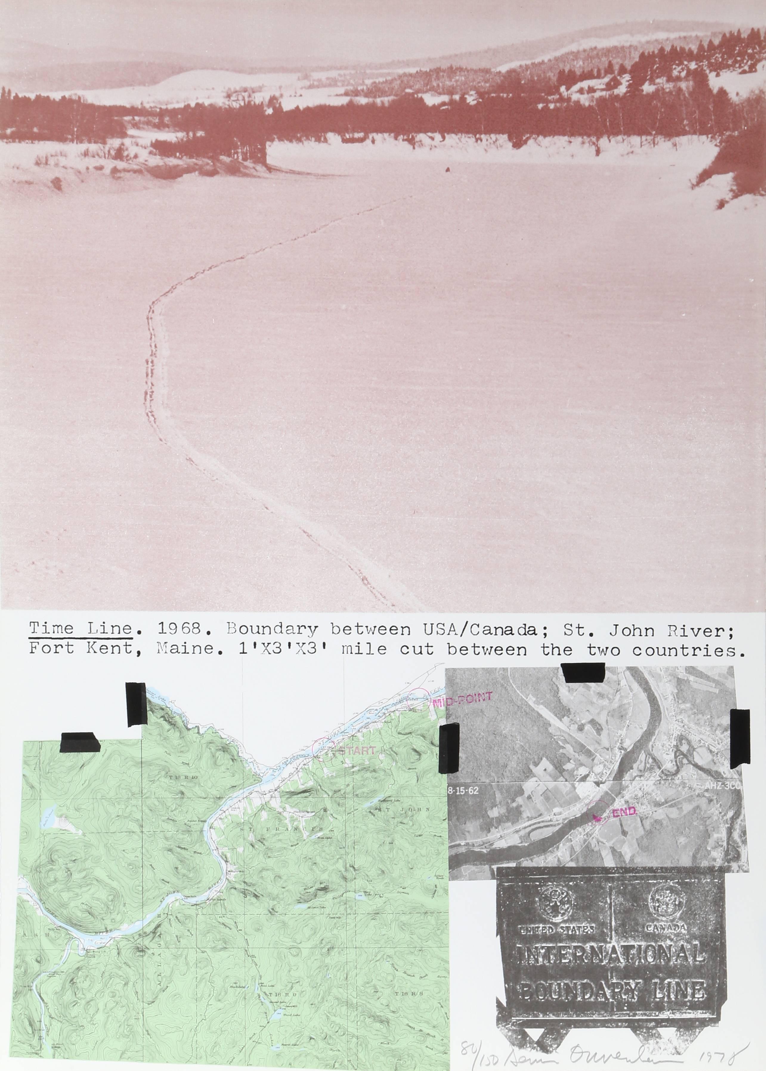 Time Line, Zeitgenössische Lithographie von Dennis A. Oppenheim