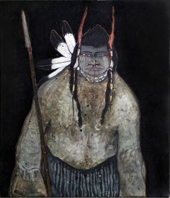 Vintage Crow Indian with Spear