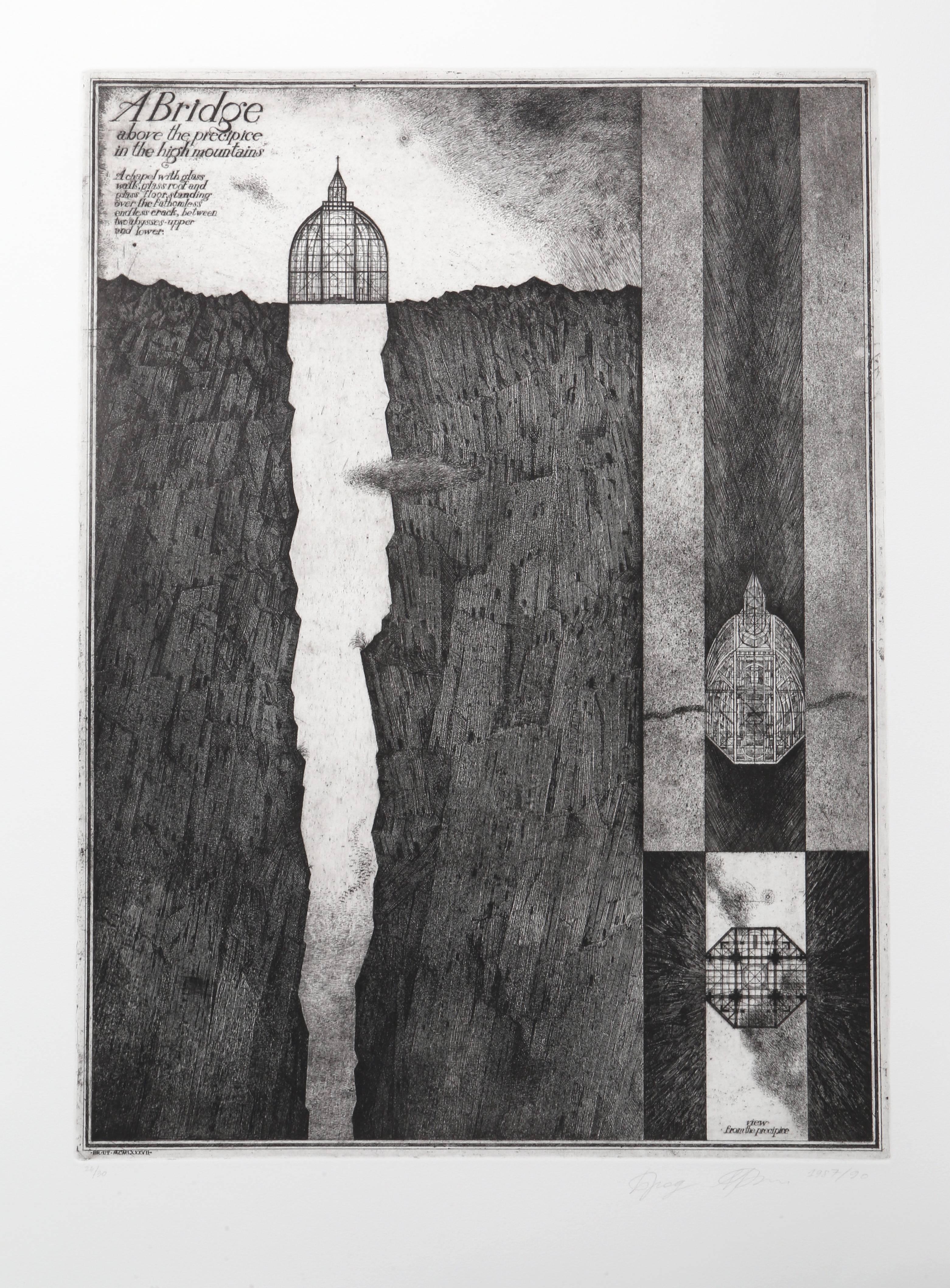 Alexander Brodsky and Ilya Utkin Figurative Print - A Bridge from Brodsky and Utkin: Projects 1981 - 1990