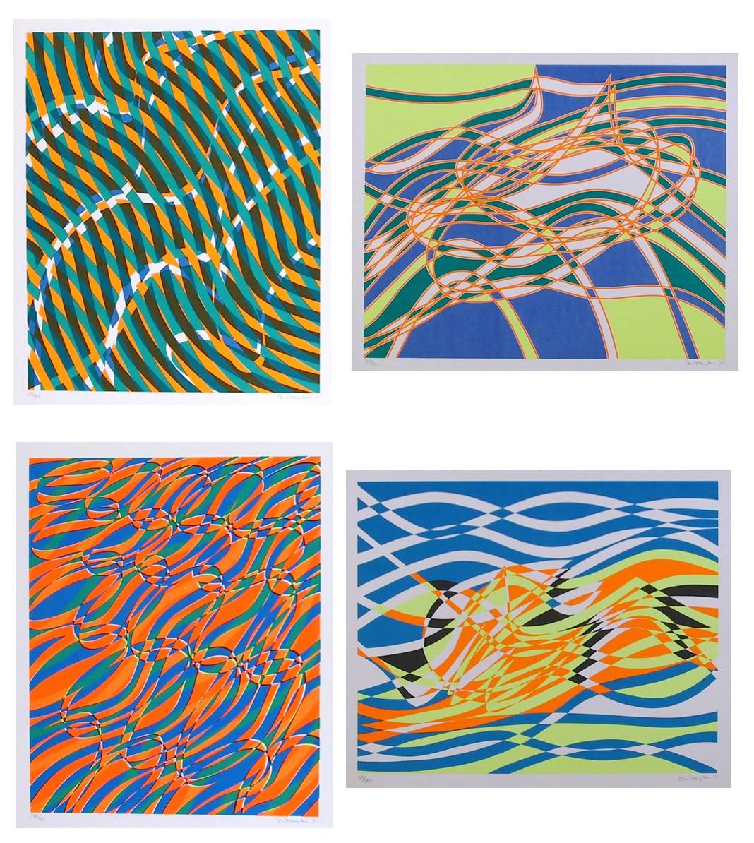 Stanley William Hayter Abstract Print - The Aquarius Suite of Four Silkscreens by Stanley Hayter